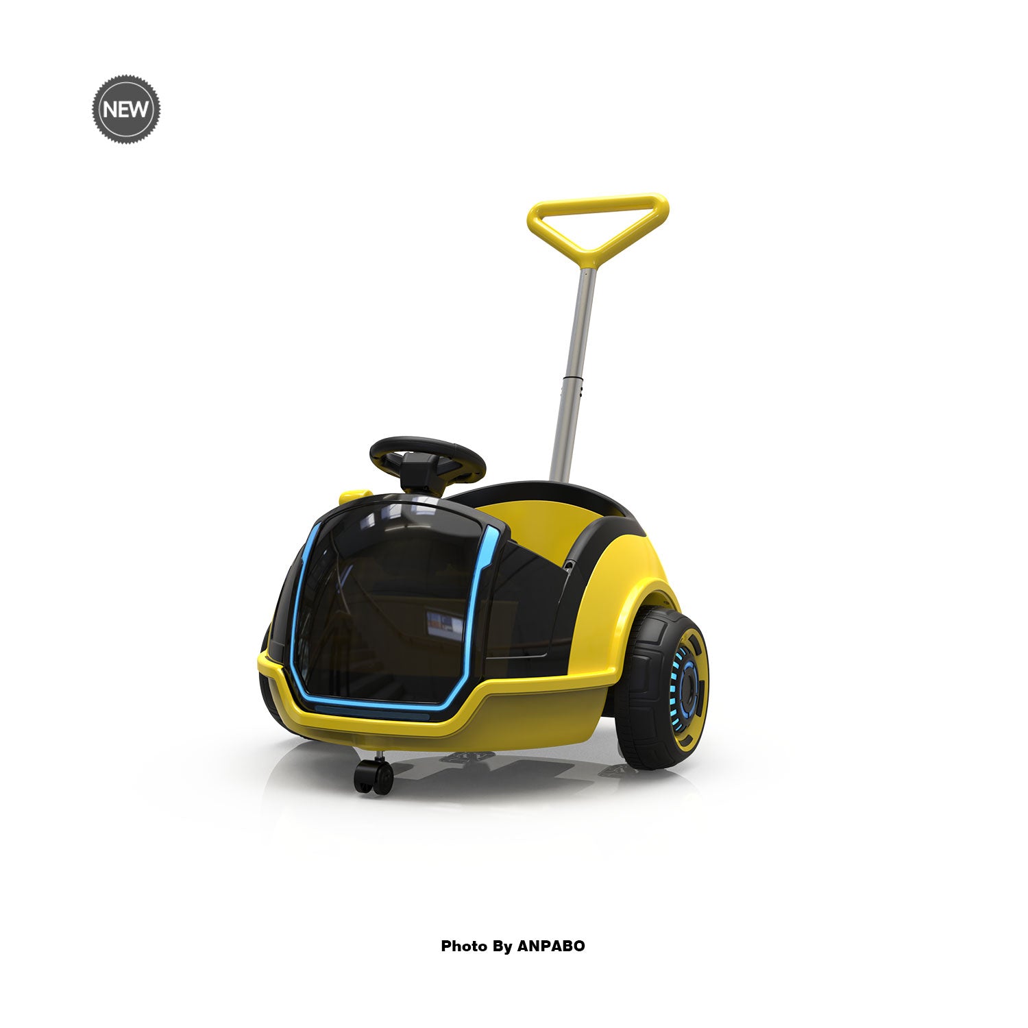 12V 3-In-1 Ride On Car Designed to Grow With Your Child-yellow