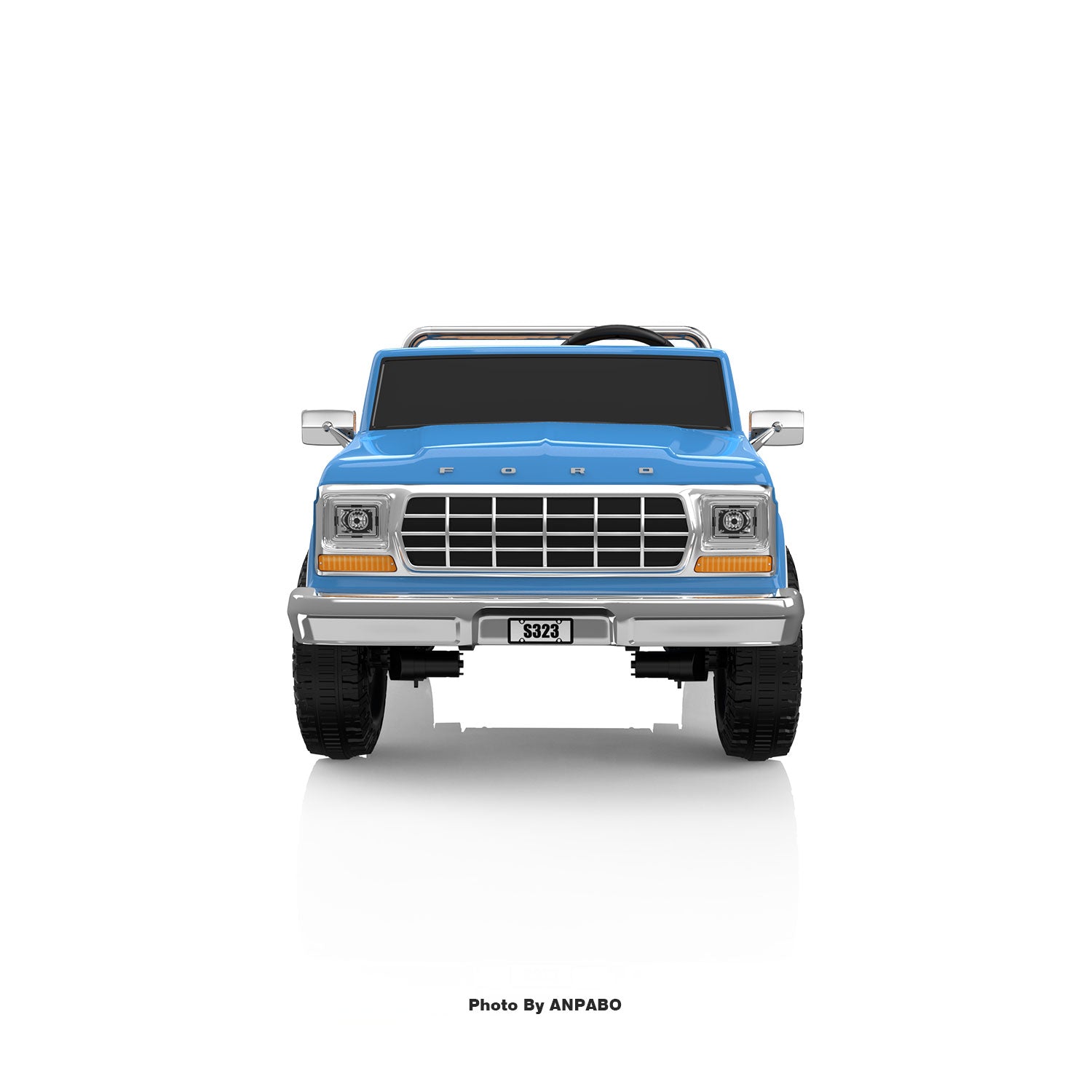 24V Classic Ford Bronco: Light Blue Retro Legend, Ready for Dual Adventures-light blue