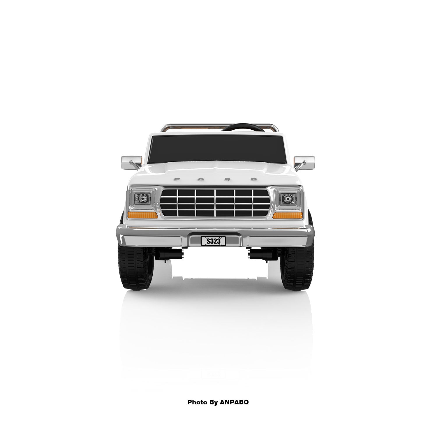 24V Classic Ford Bronco: White Retro Legend, Ready for Dual Adventures-white