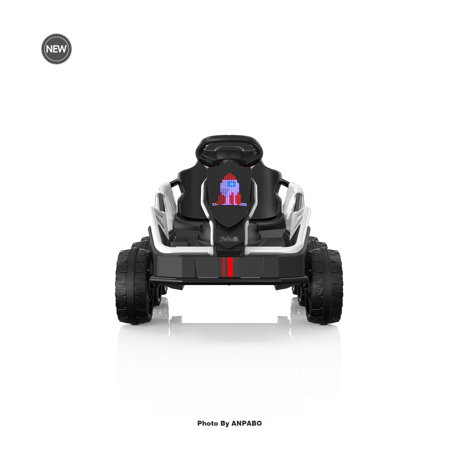 24V Kids Ride-On: 4WD, 17" Seat, Remote, Bluetooth Music, 5MPH-white