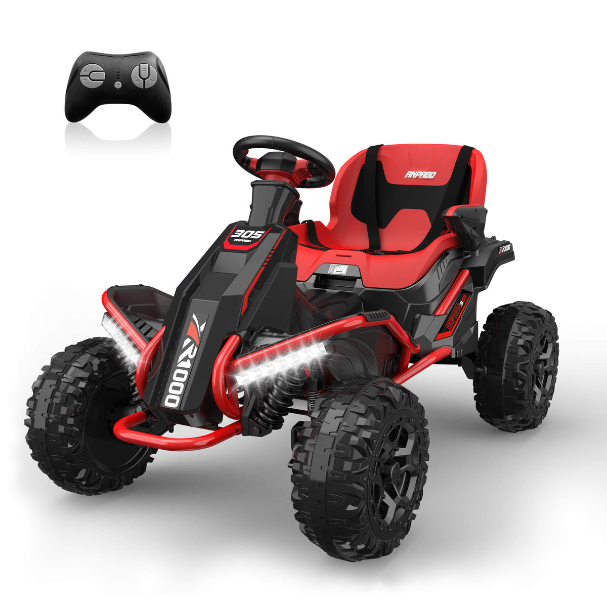 24V 4WD/2WD Switchable Ride on ATV-Red