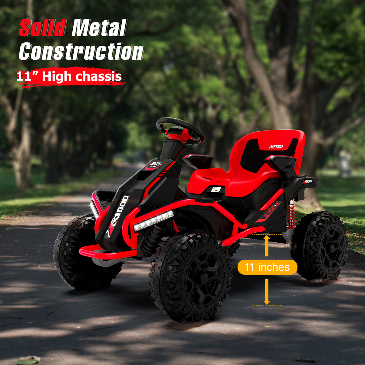 24V 4WD/2WD Switchable Ride on ATV-Red