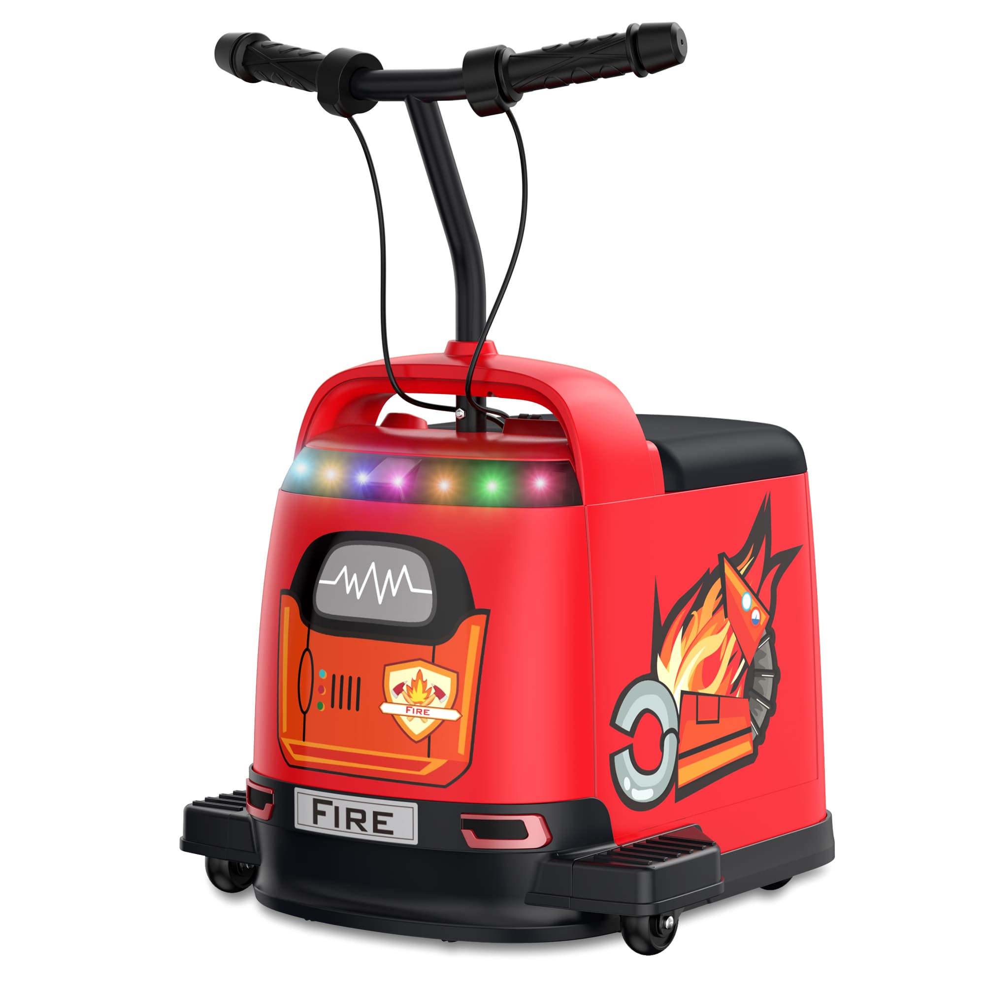 ANPABO 24V Quiet Ride-On: 180W Scooter Motor, 5MPH, Anti-Tip, Safe Indoor/Outdoor Fun