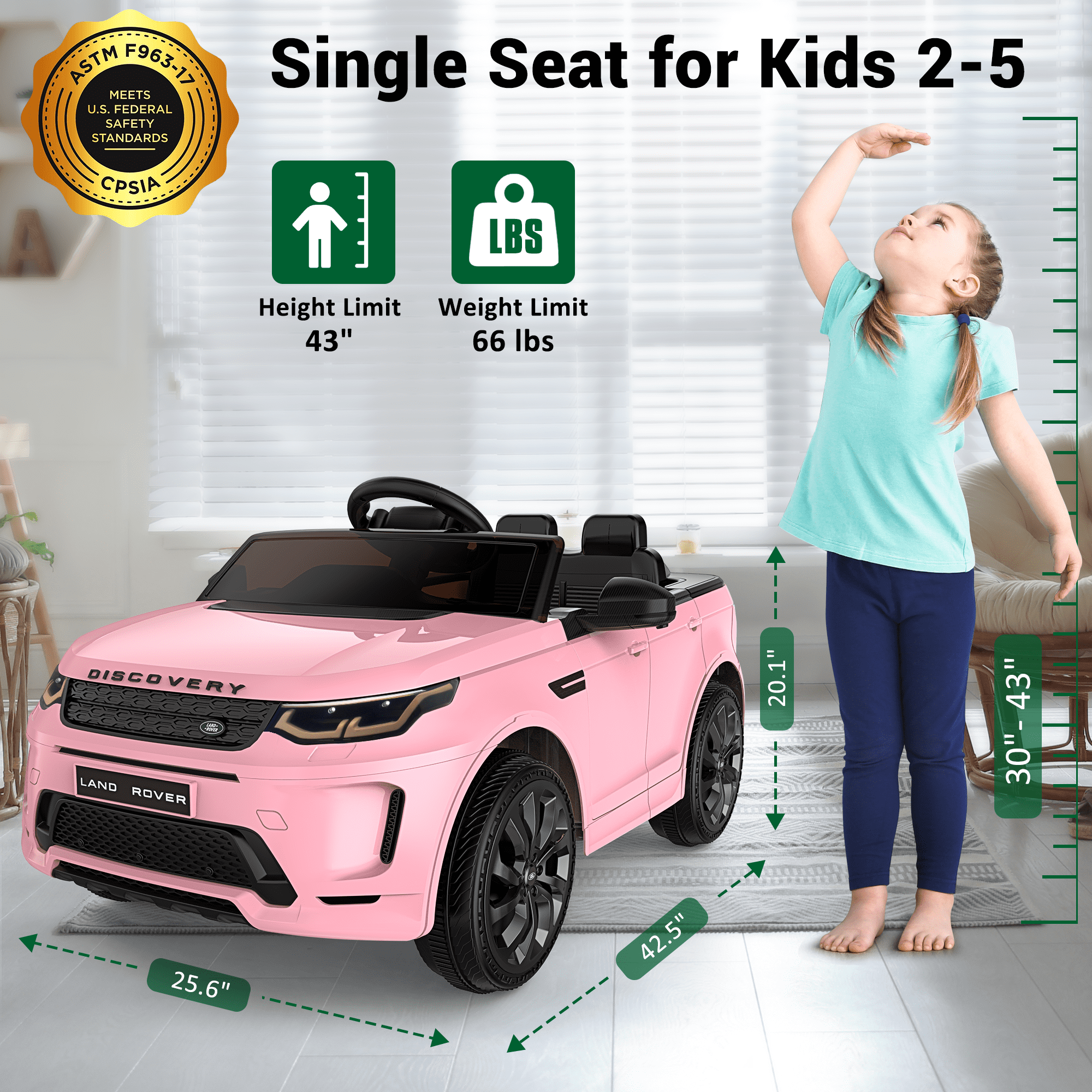 ANPABO 12V Licensed Car Land Rover With Remote/Bluetooth