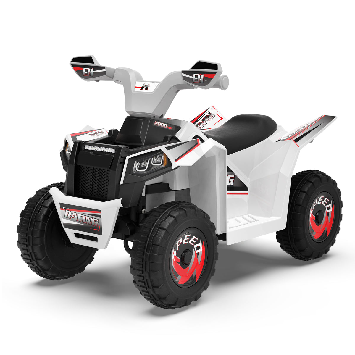 6V Kids Ride on ATV Electric 4-Wheeler-White