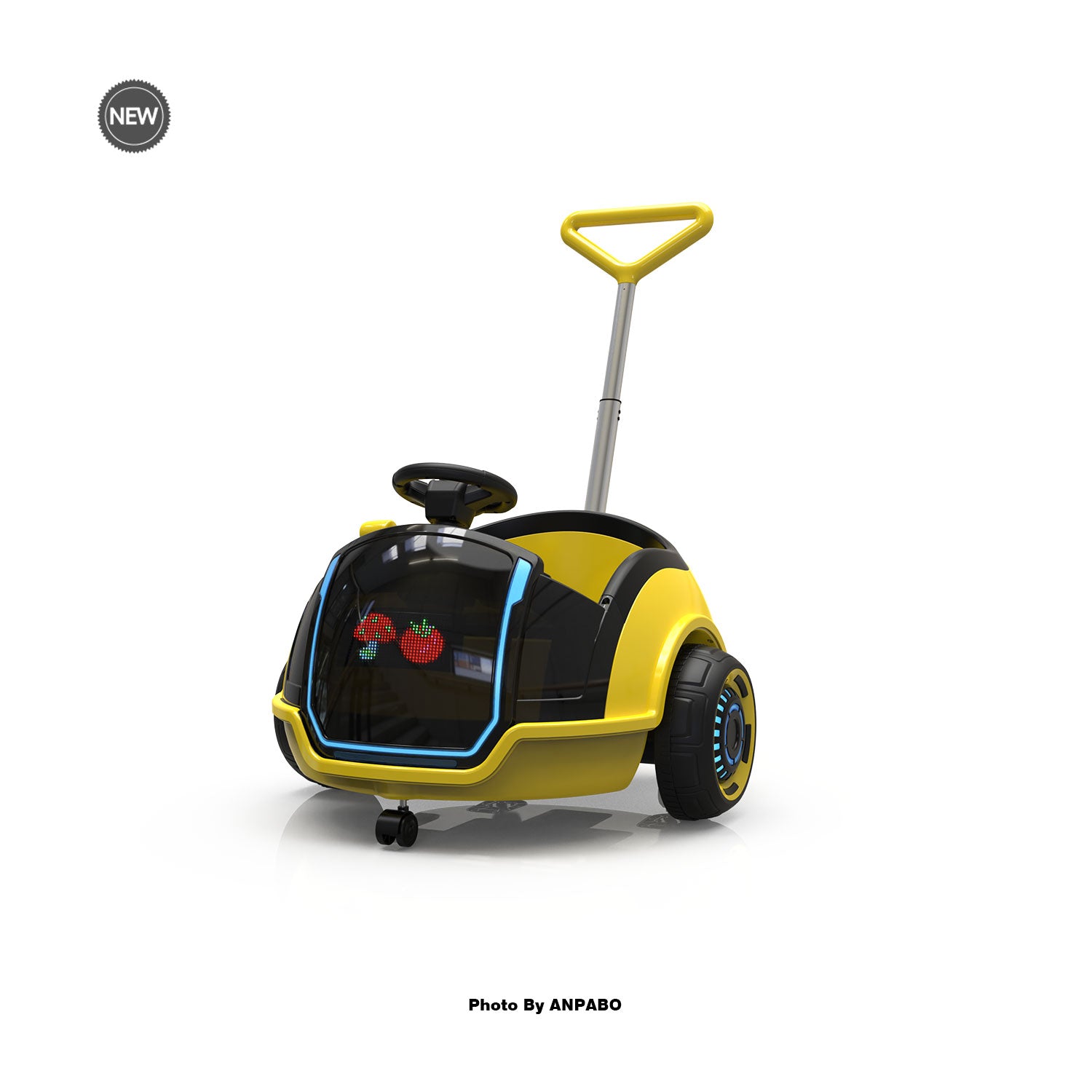 12V 3-In-1 Ride On Car Designed to Grow With Your Child-LED-yellow