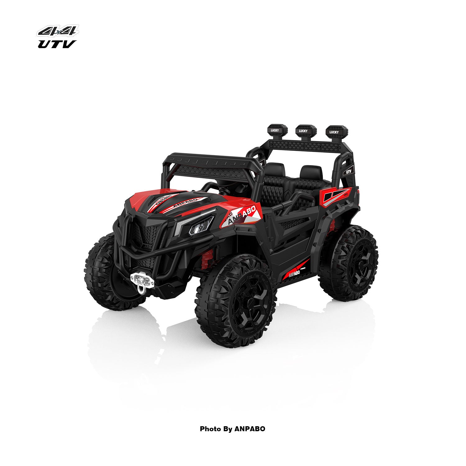 24V APBODirect Terrain Ride-On Buggy with Remote-Max-R 24V 4WD UTV -red