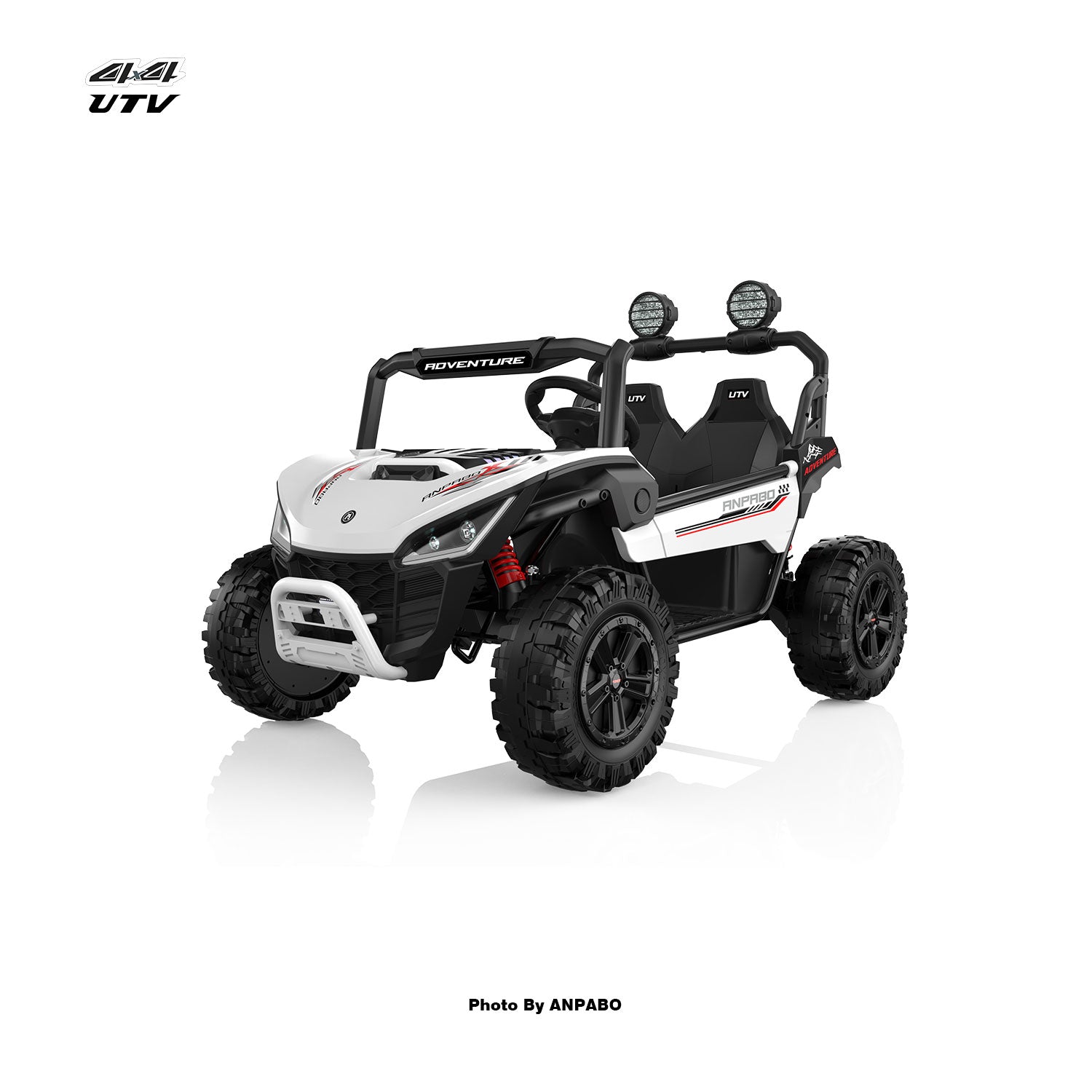 24V APBODirect Terrain Ride-On Buggy-UTV with Remote-WHITE