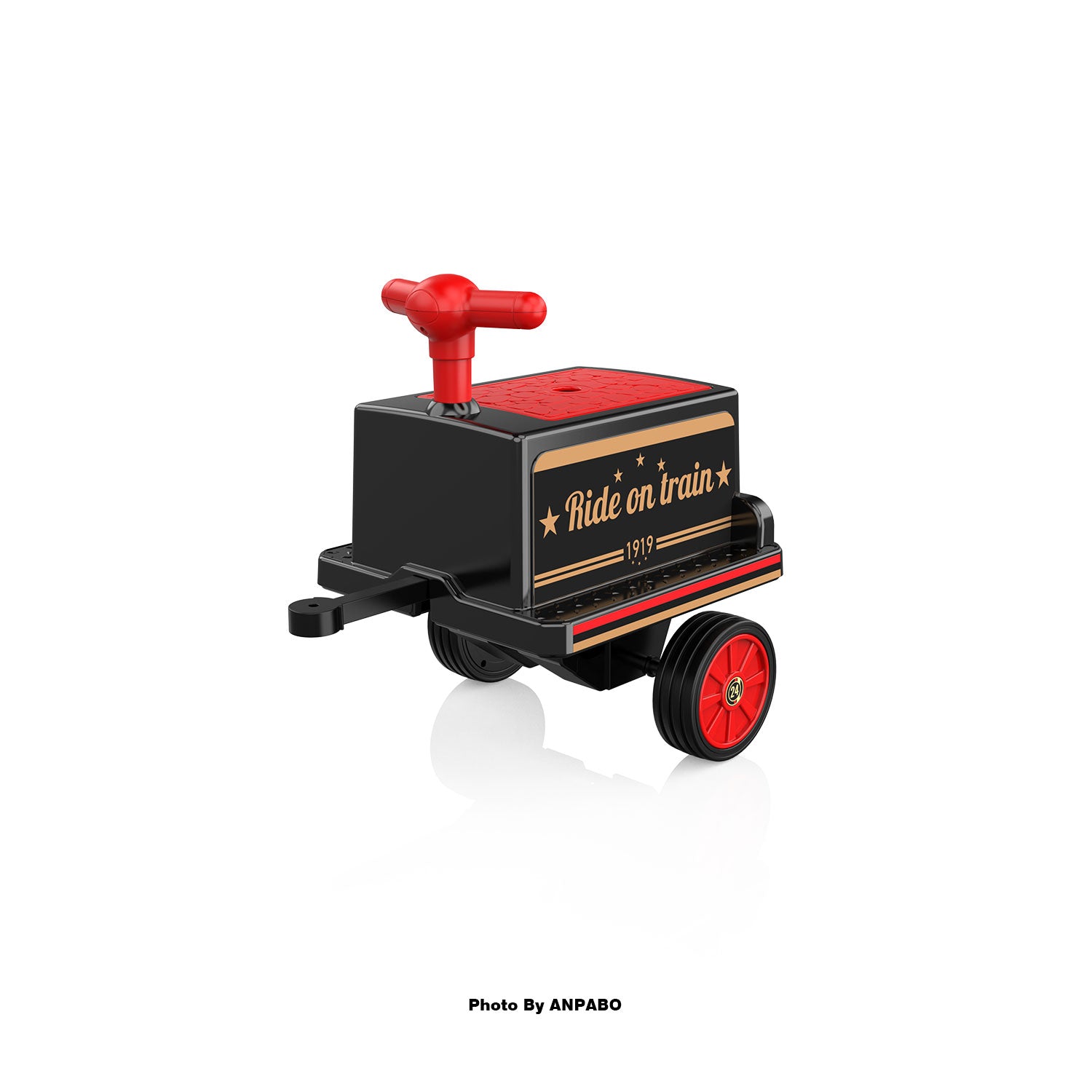 ANPABO 12V Ride-On Train Carriage with Storage-black