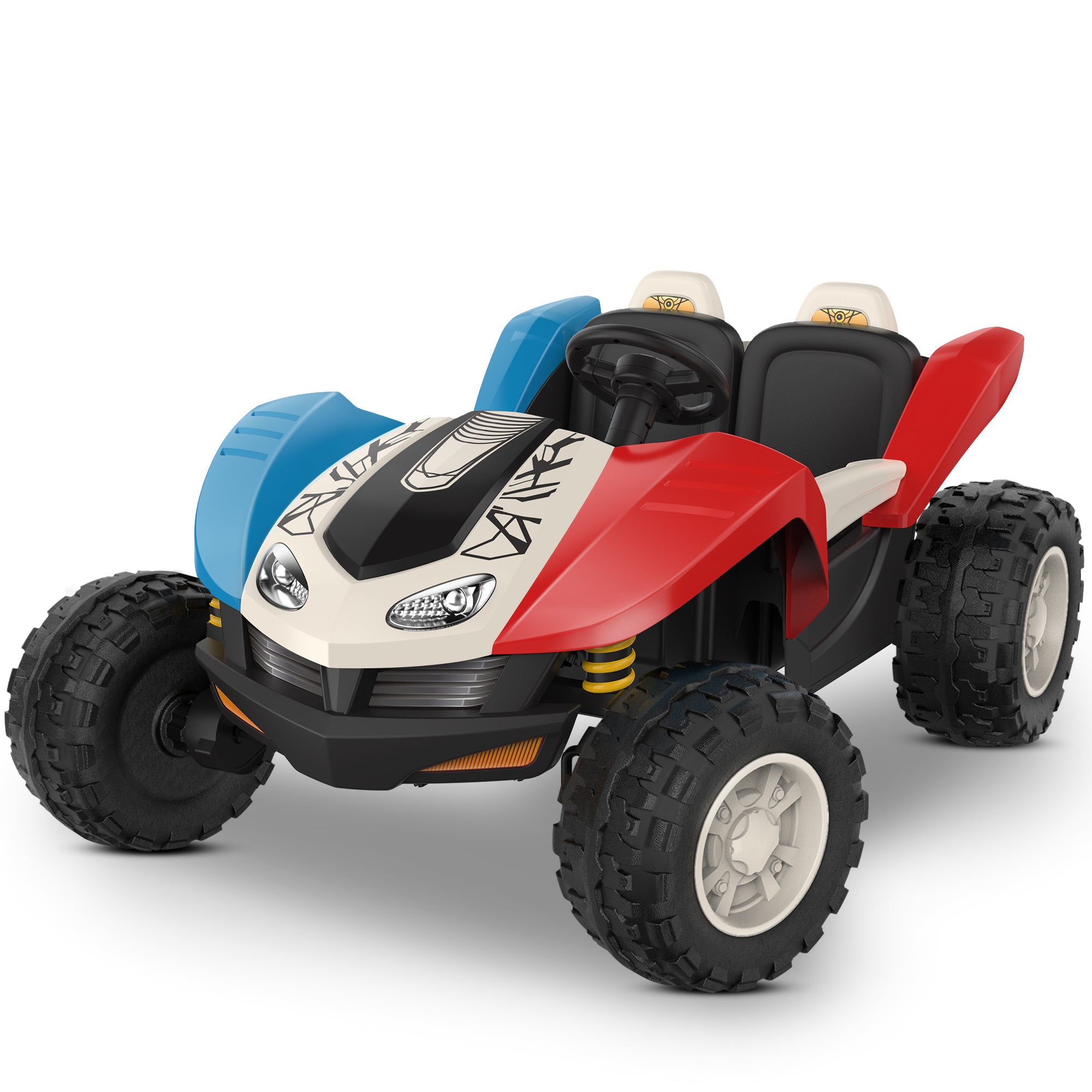 ANPABO 24 Volt 4WD Truck Two Seater With Parent Remote Control And Bluetooth Music Player 3-12+ Years Old