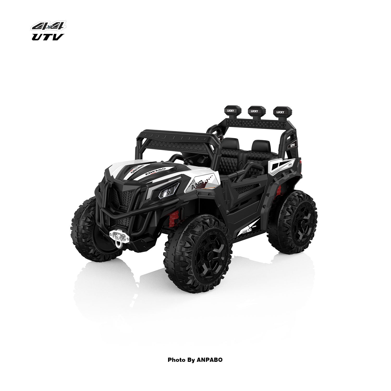 24V APBODirect Terrain Ride-On Buggy with Remote-Max-R 24V 4WD UTV -white