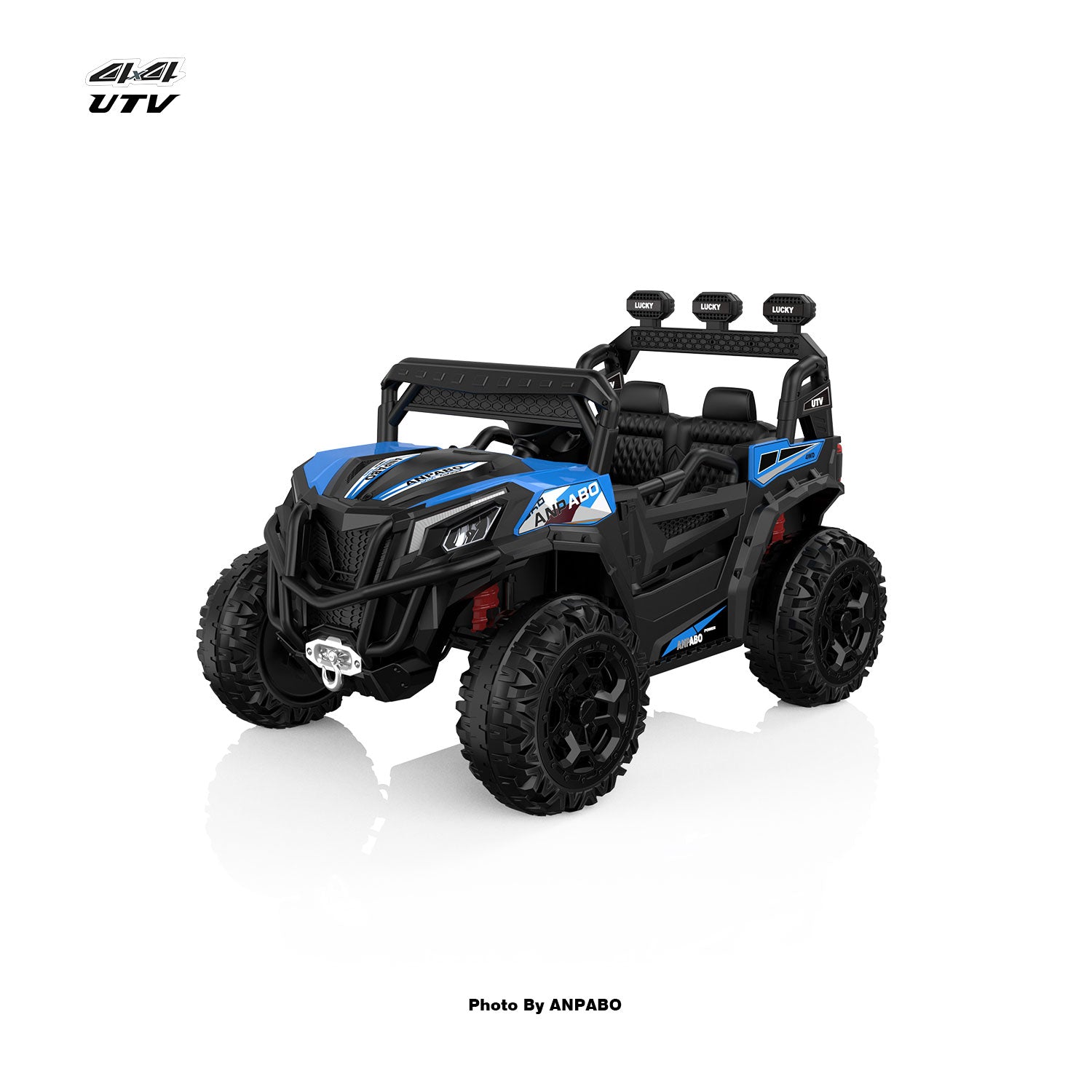 24V APBODirect Terrain Ride-On Buggy with Remote-Max-R 24V 4WD UTV -blue