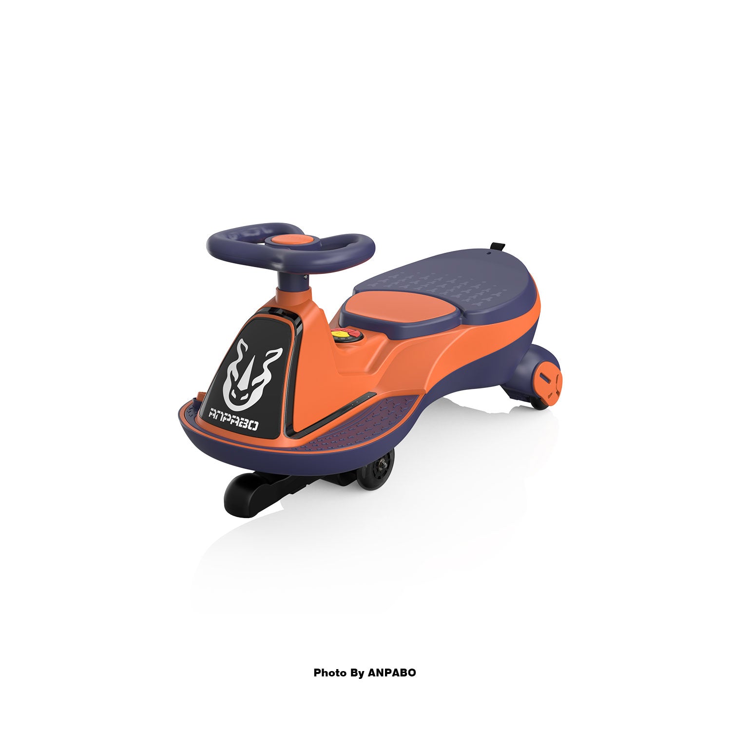 ANPABO 12V Electric Wiggle Car for Kids with LED Lights & Music-orange