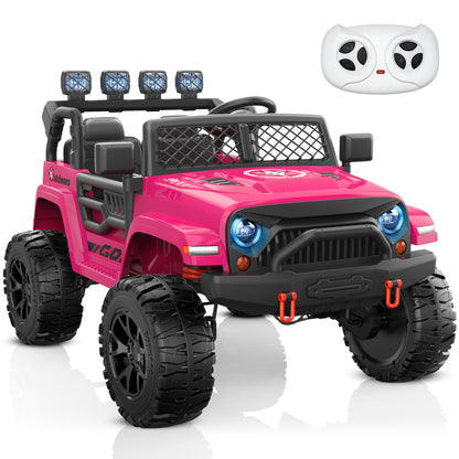 ANPABO 24 Volt 4WD Truck Two Seater With Parent Remote Control And Bluetooth Music Player 3-8 Years Old