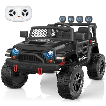 ANPABO 24 Volt 4WD Truck Two Seater With Parent Remote Control And Bluetooth Music Player 3-8 Years Old