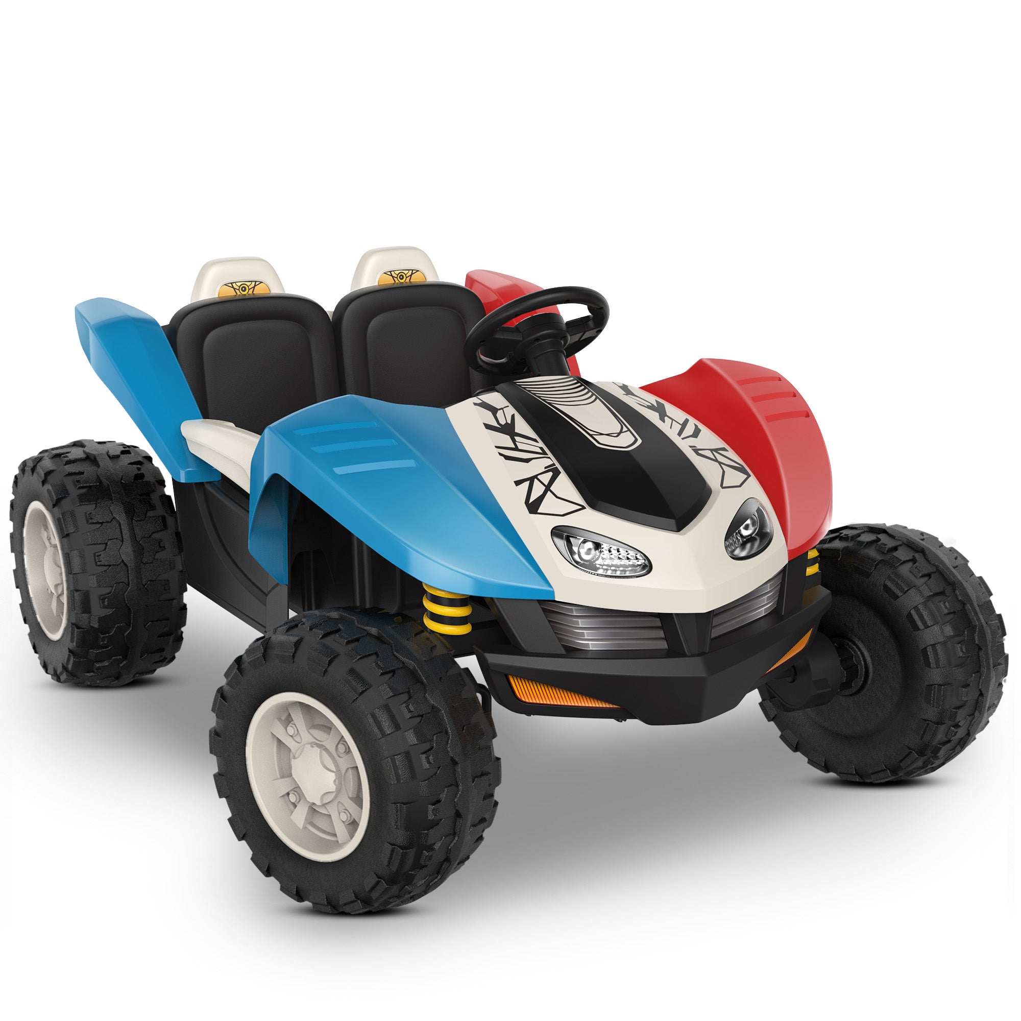 ANPABO 24 Volt 4WD Truck Two Seater With Parent Remote Control And Bluetooth Music Player 3-12+ Years Old