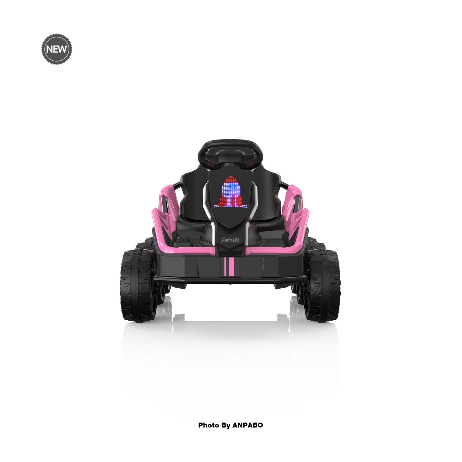 24V Kids Ride-On: 4WD, 17" Seat, Remote, Bluetooth Music, 5MPH-pink