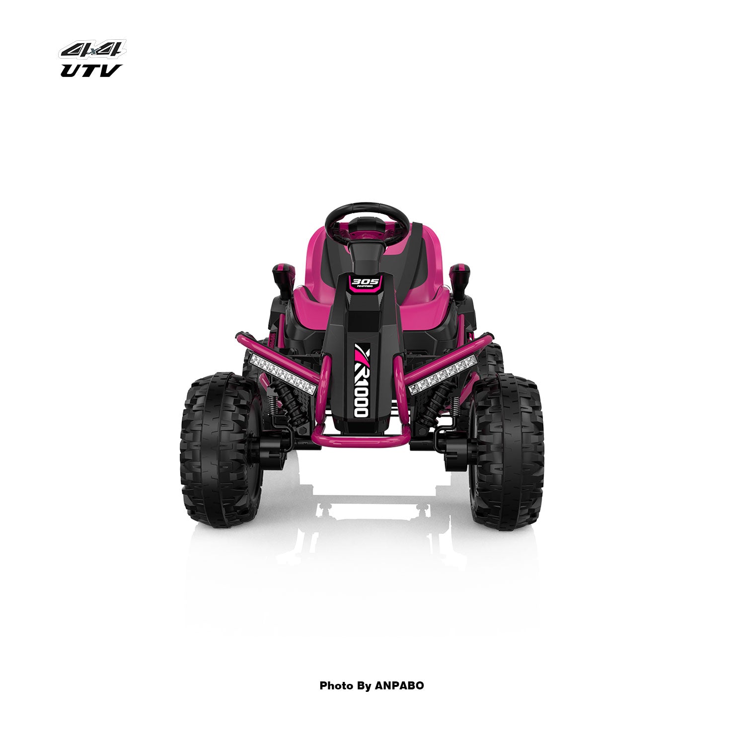 24V APBODirect Terrain Ride-On Buggy with Remote-rose red