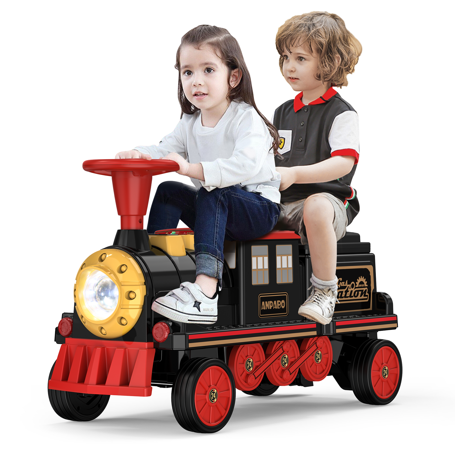 PTooTP Train électrique Enfant, Train de locomotives à Piles
