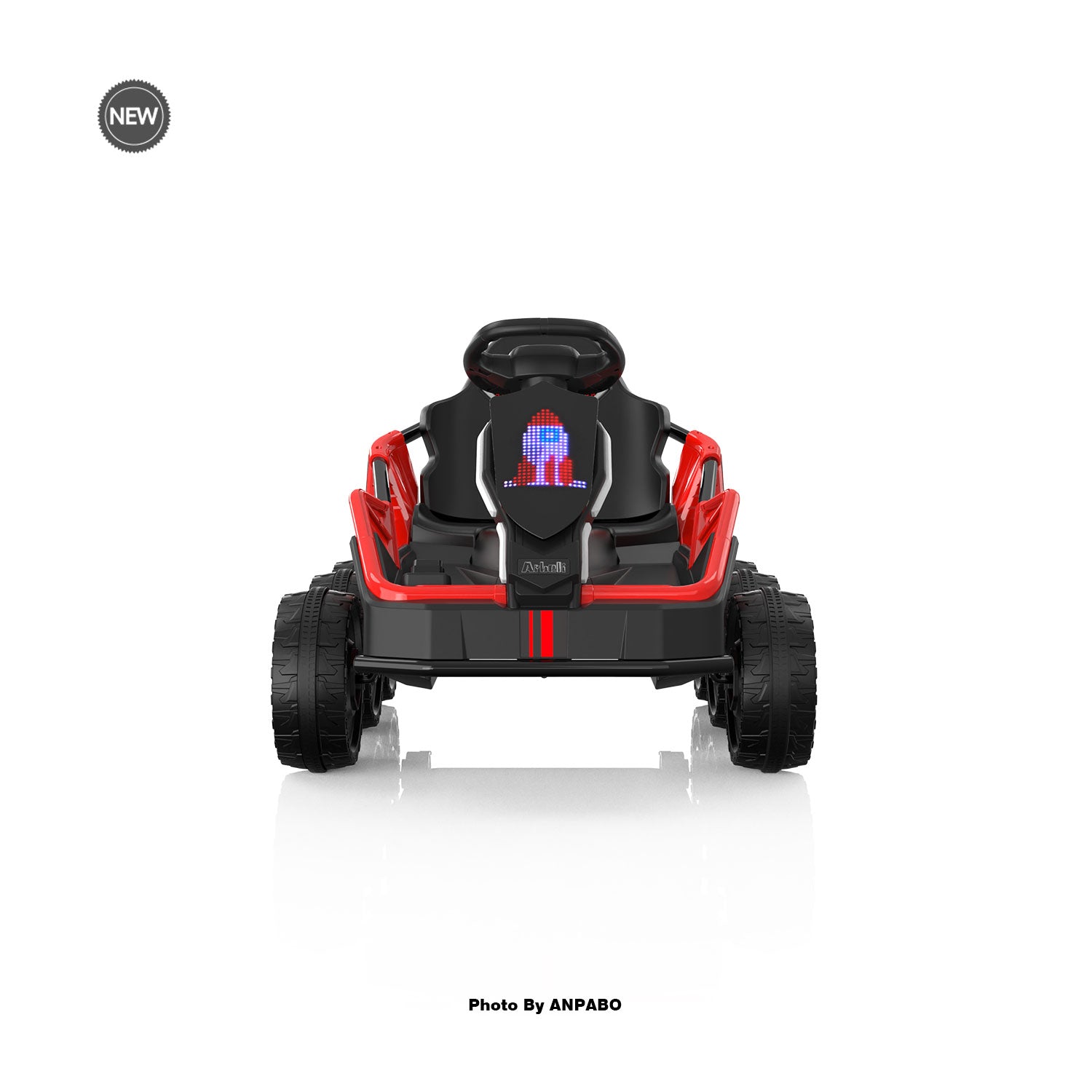 24V Kids Ride-On: 4WD, 17" Seat, Remote, Bluetooth Music, 5MPH-red