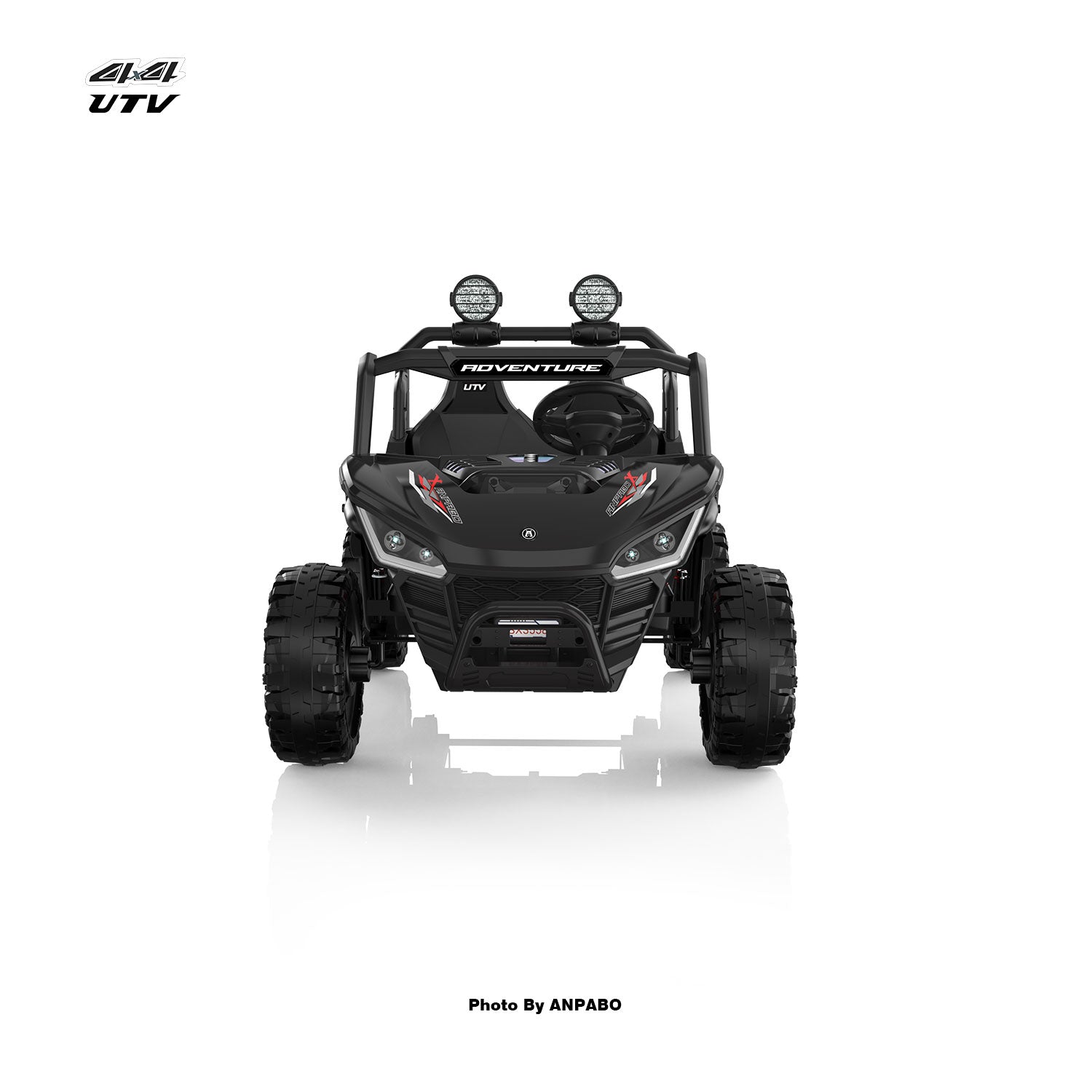 24V APBODirect Terrain Ride-On Buggy-UTV with Remote-black