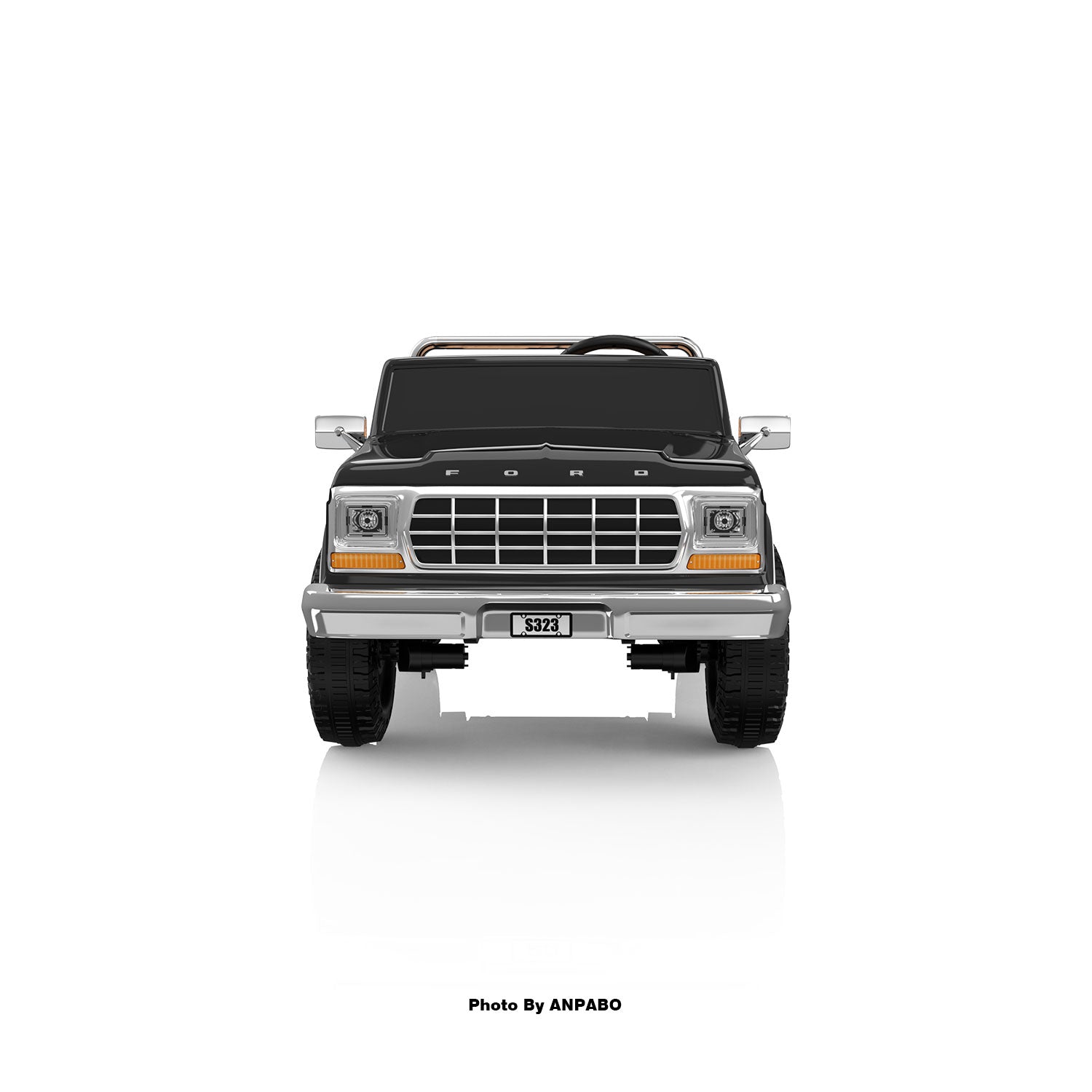 24V Classic Ford Bronco: black Retro Legend, Ready for Dual Adventures-black