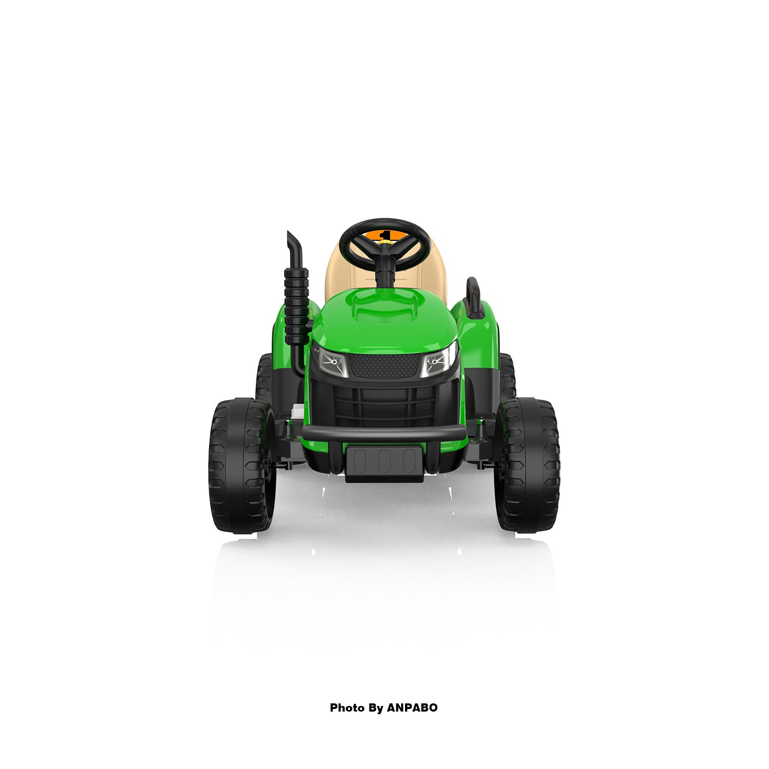 ANPABO 24V Kids Ride-On Tractor with Trailer-green