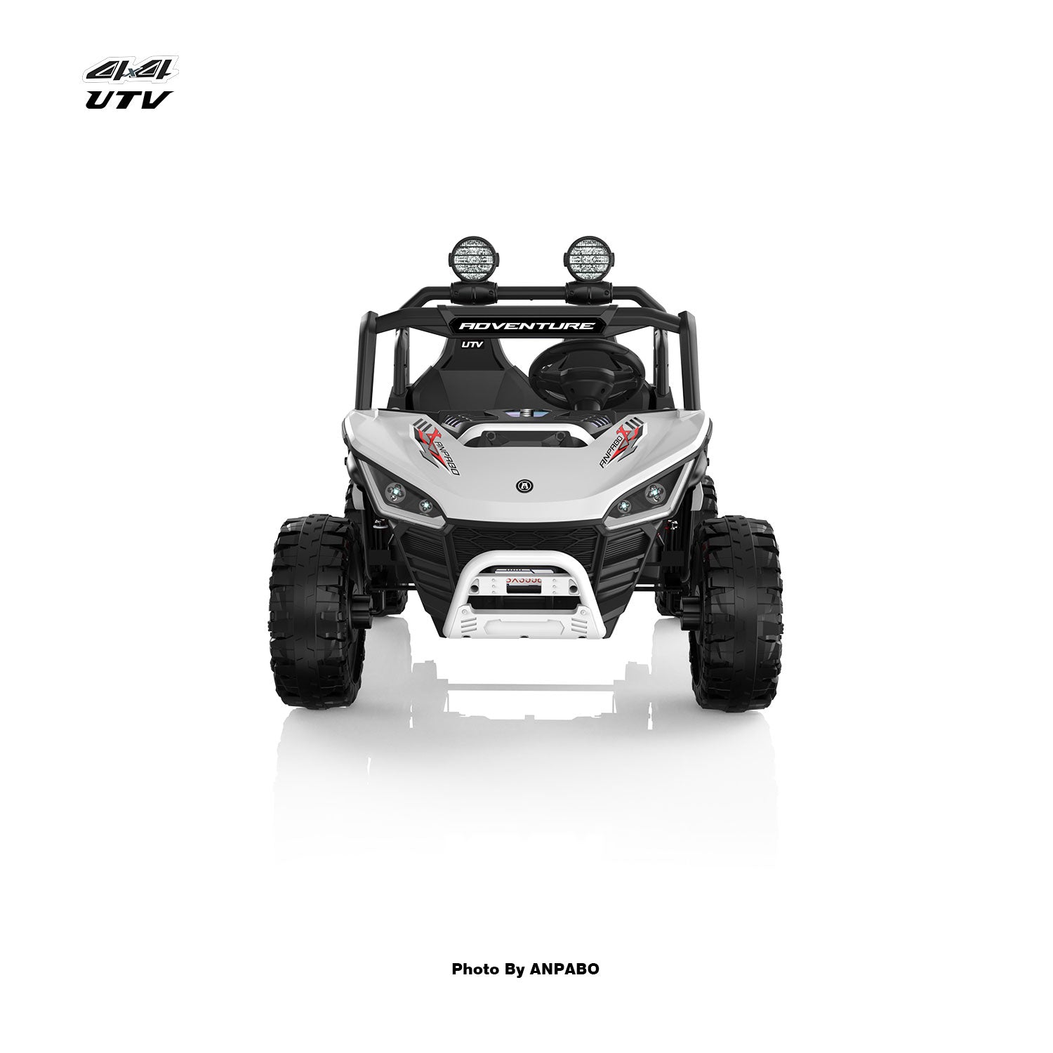 24V APBODirect Terrain Ride-On Buggy-UTV with Remote-WHITE