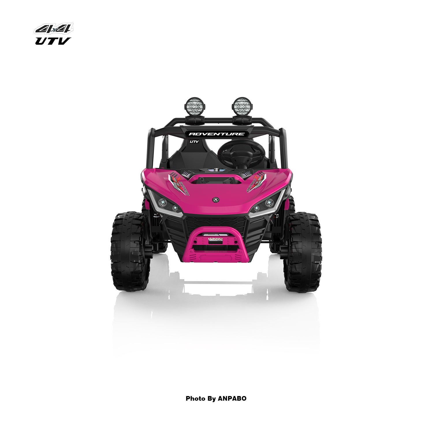 24V APBODirect Terrain Ride-On Buggy-UTV with Remote-Rose Red