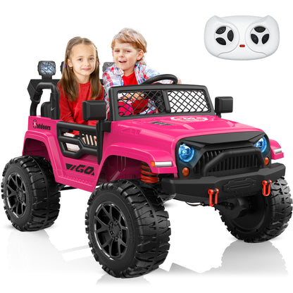 ANPABO 24 Volt 4WD Truck Two Seater With Parent Remote Control And Bluetooth Music Player 3-8 Years Old