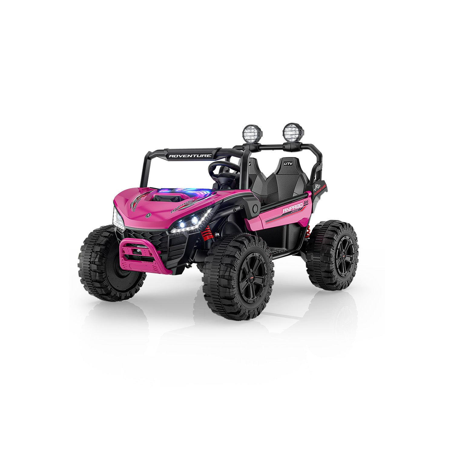 24V ANPOBO Direct Terrain Ride-On Buggy-UTV with Remote-Rose Red