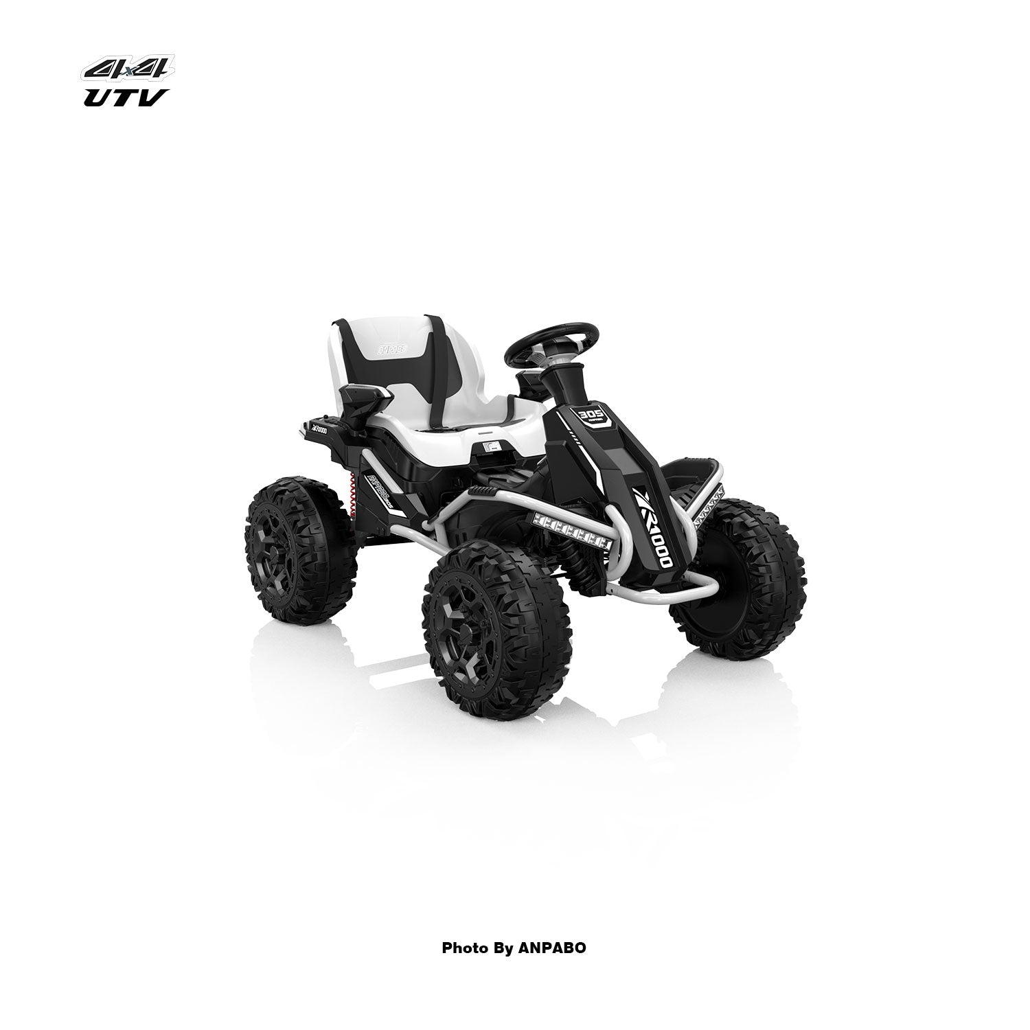 24V APBODirect Terrain Ride-On Buggy with Remote-white
