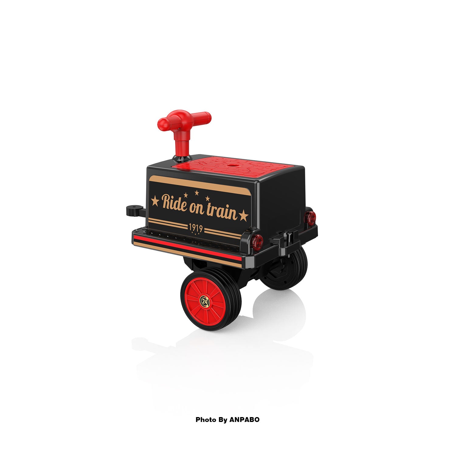 ANPABO 12V Ride-On Train Carriage with Storage-black