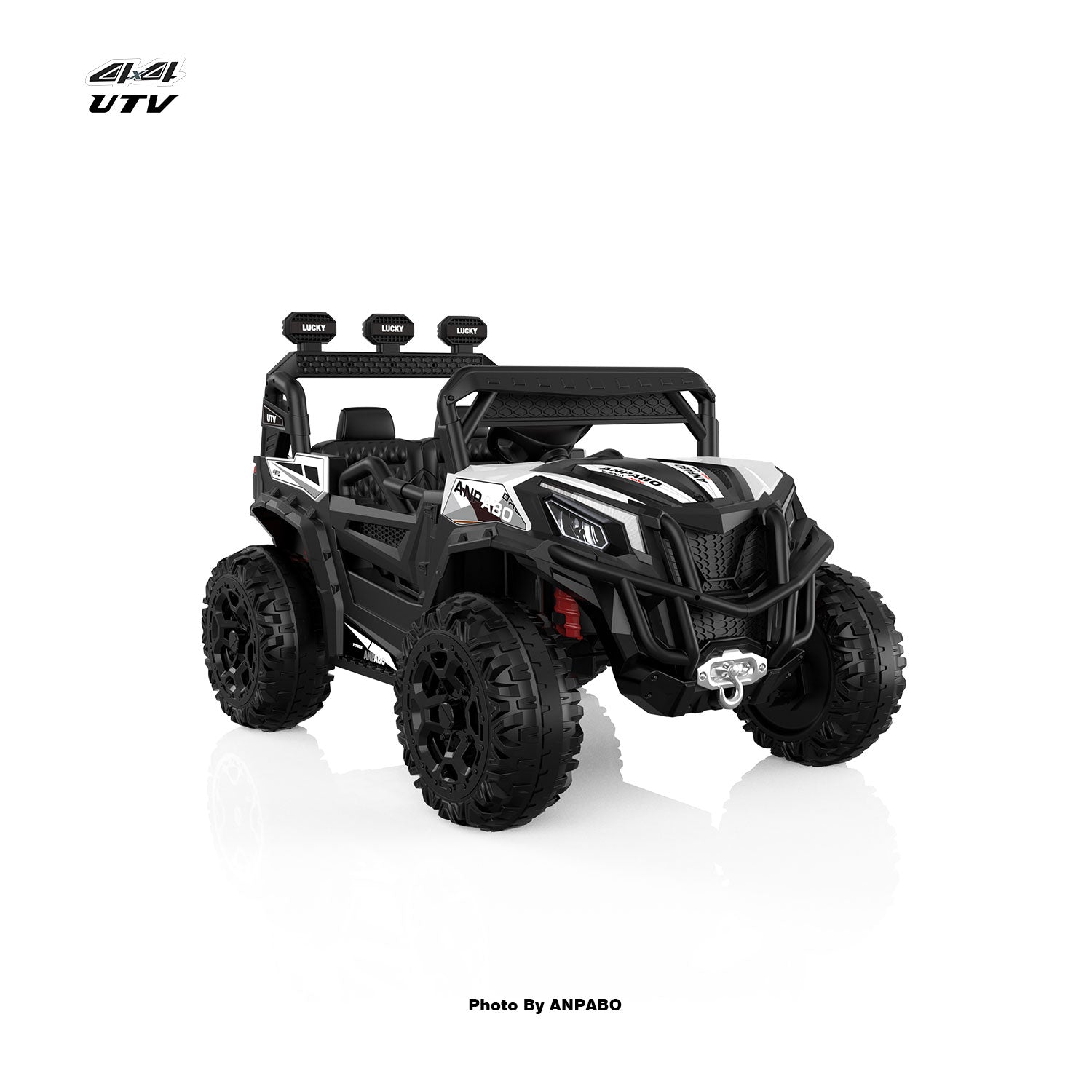24V APBODirect Terrain Ride-On Buggy with Remote-Max-R 24V 4WD UTV -white