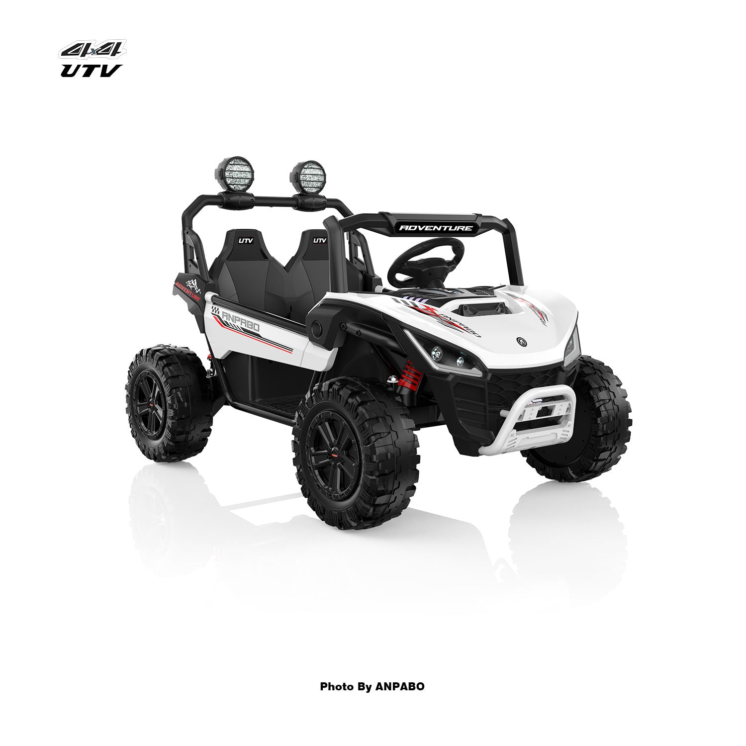 24V APBODirect Terrain Ride-On Buggy-UTV with Remote-WHITE
