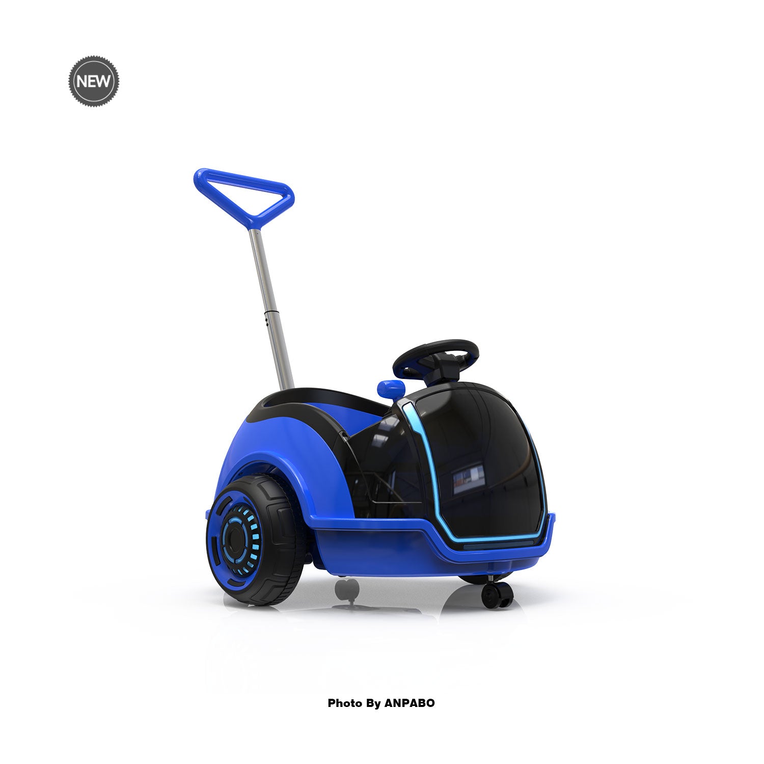 12V 3-In-1 Ride On Car Designed to Grow With Your Child-blue