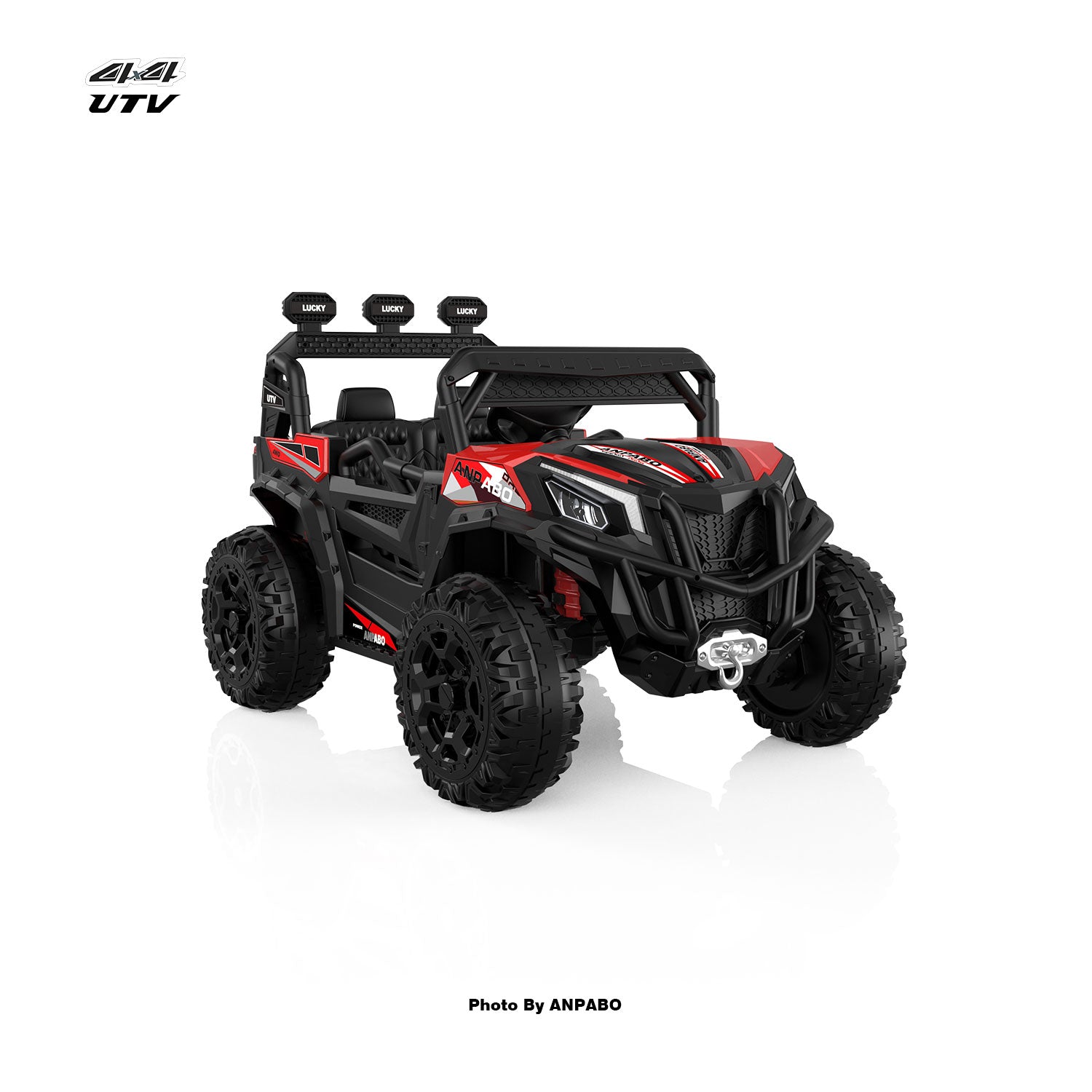 24V APBODirect Terrain Ride-On Buggy with Remote-Max-R 24V 4WD UTV -red