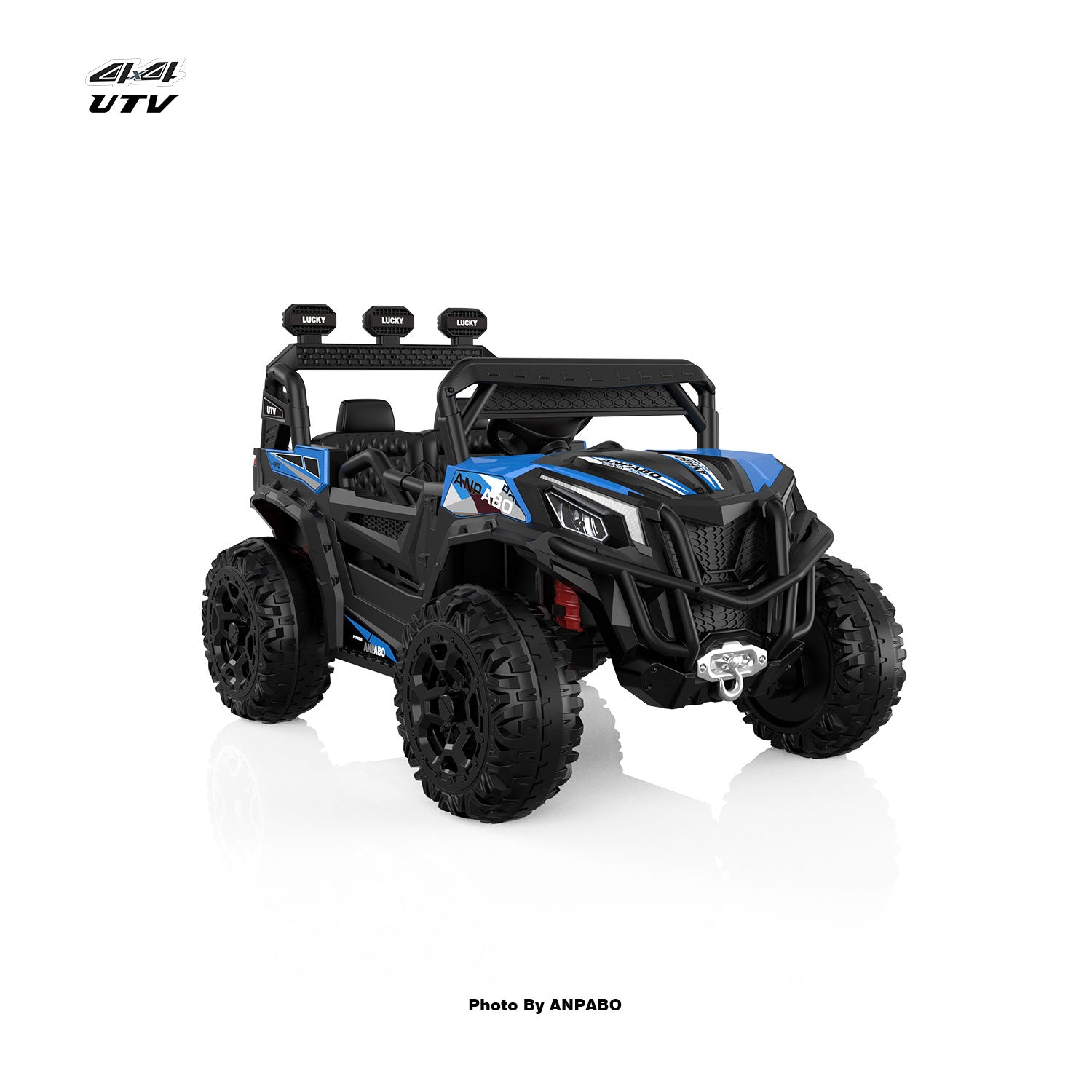 24V APBODirect Terrain Ride-On Buggy with Remote-Max-R 24V 4WD UTV -blue