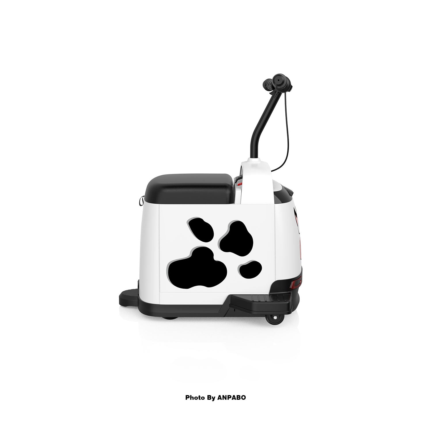 ANPABO 12V Kids Ride On Car with Lights & Music-white-cow