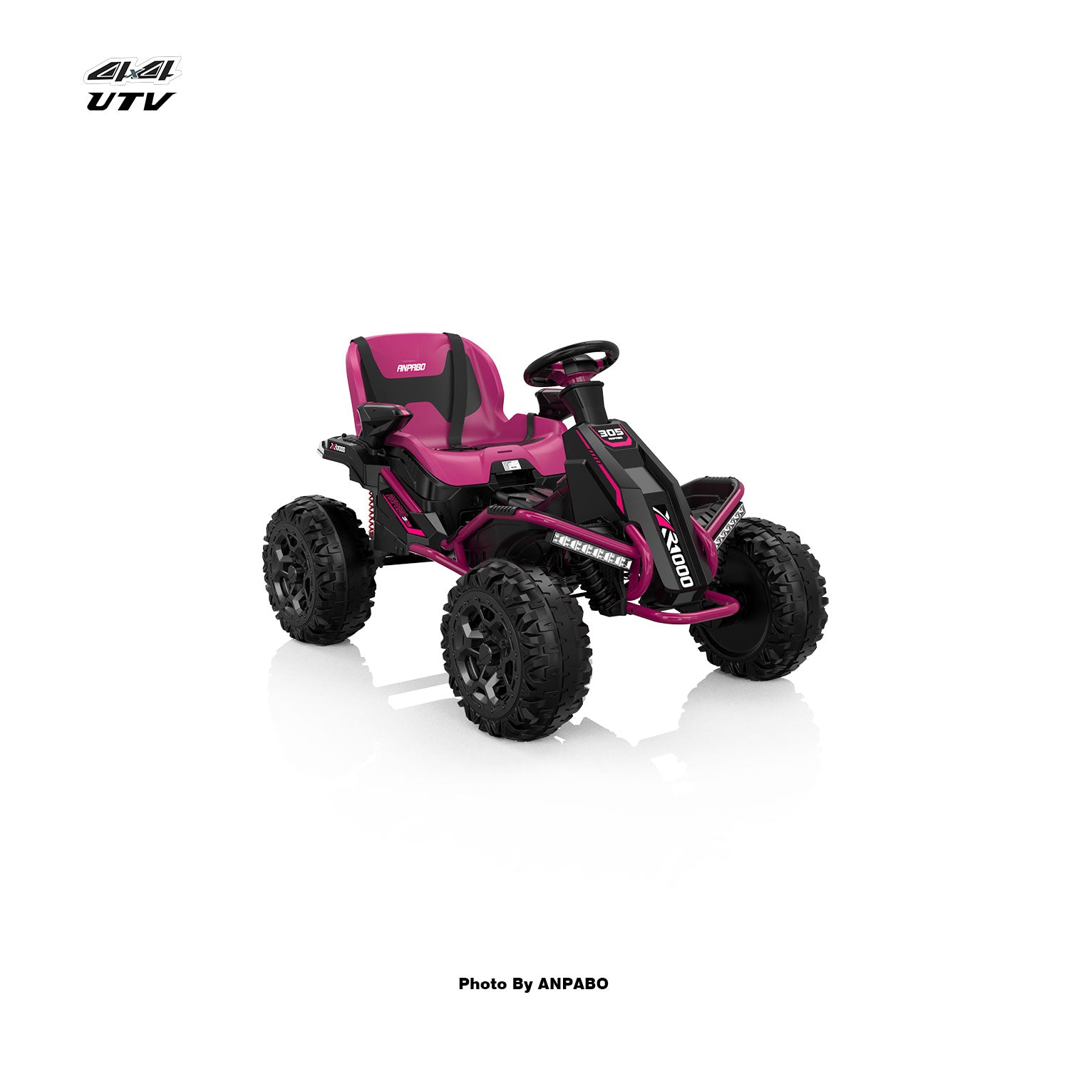 24V APBODirect Terrain Ride-On Buggy with Remote-rose red