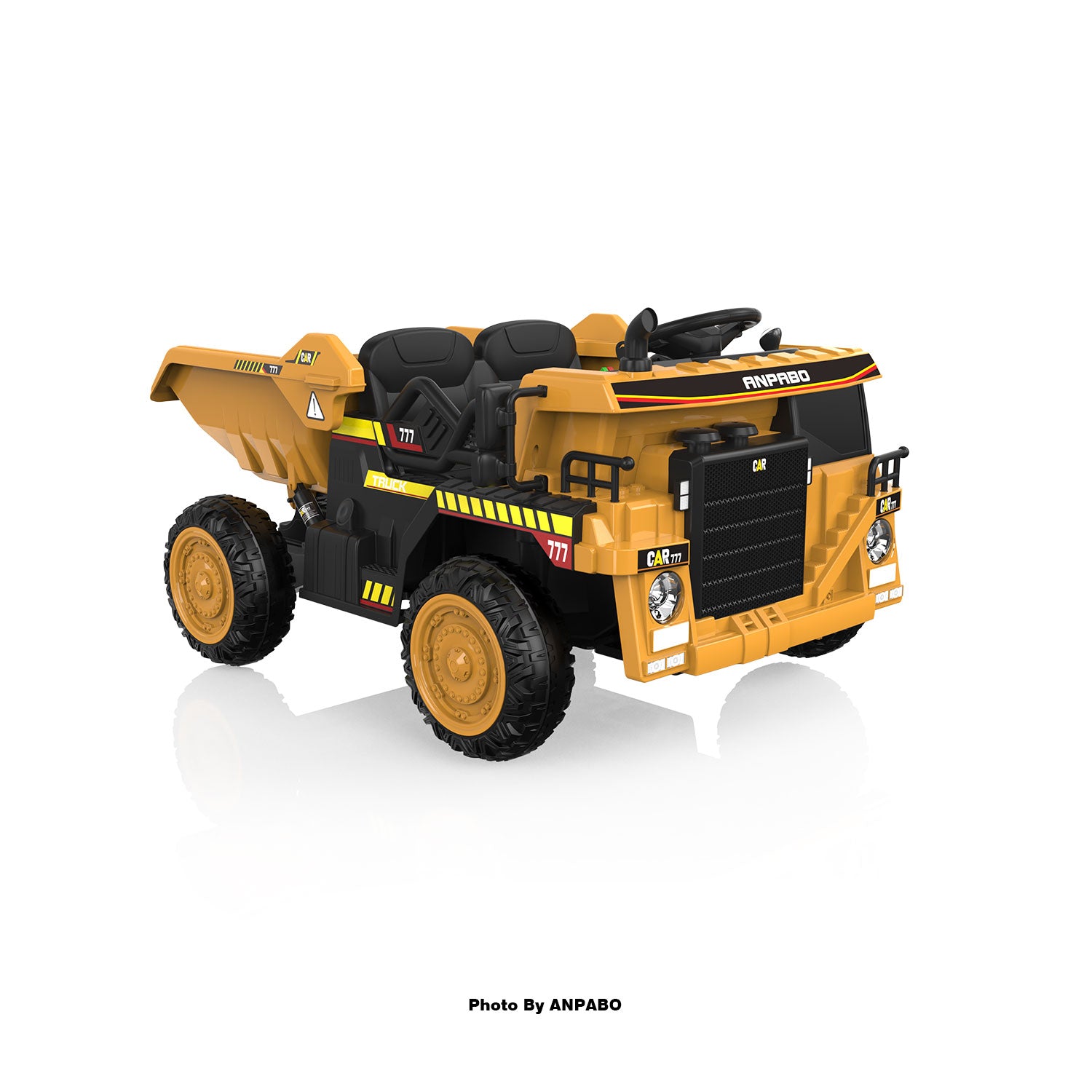 24V APBODirect Ride on Dump Truck for Kids with Remote Control-yellow