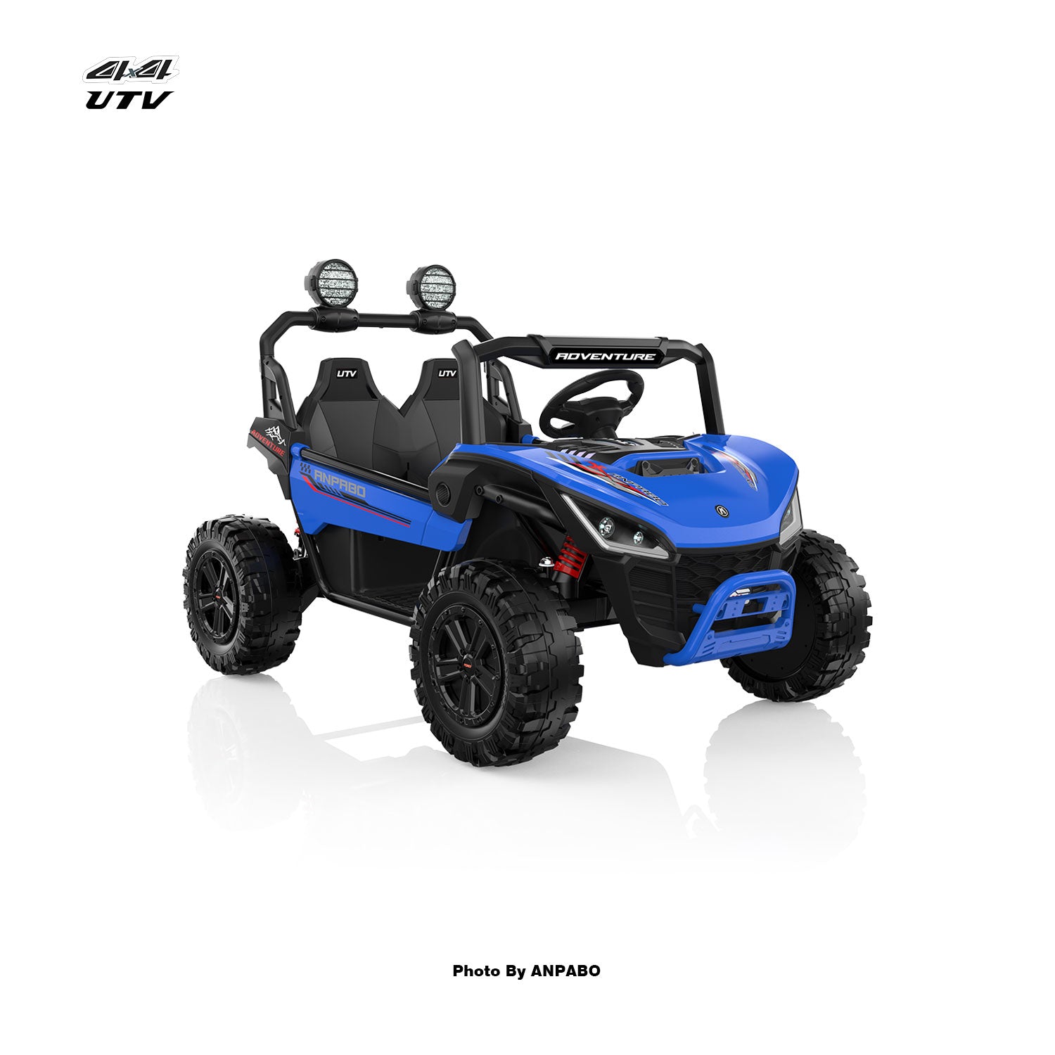 24V APBODirect Terrain Ride-On Buggy-UTV with Remote-blue
