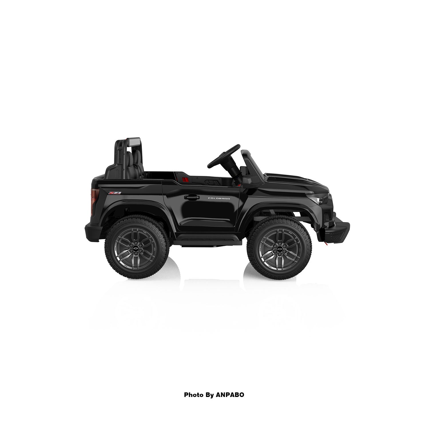 24V Licensed Chevrolet Colorado 2-Seater Kids Ride On Truck-black