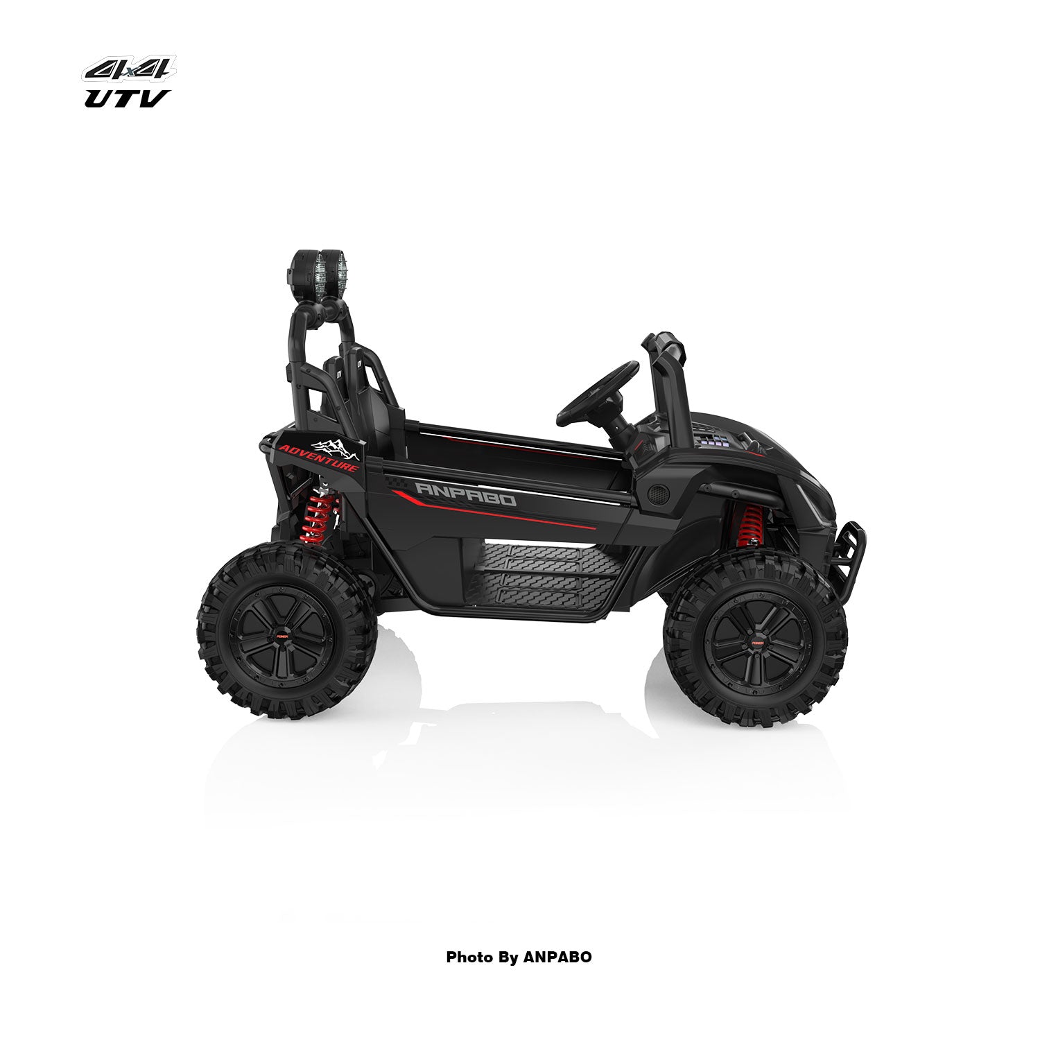 24V APBODirect Terrain Ride-On Buggy-UTV with Remote-black