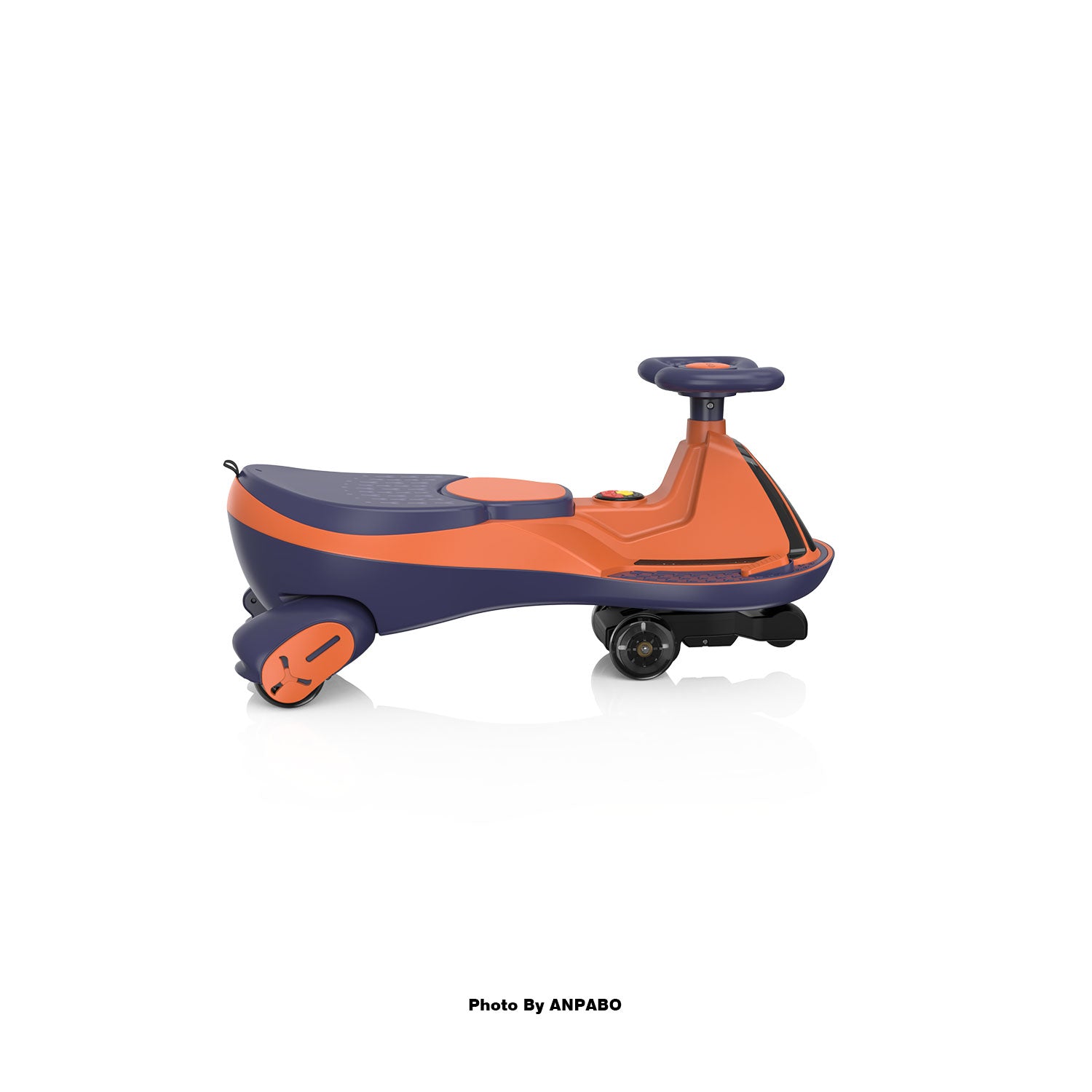 ANPABO 12V Electric Wiggle Car for Kids with LED Lights & Music-orange