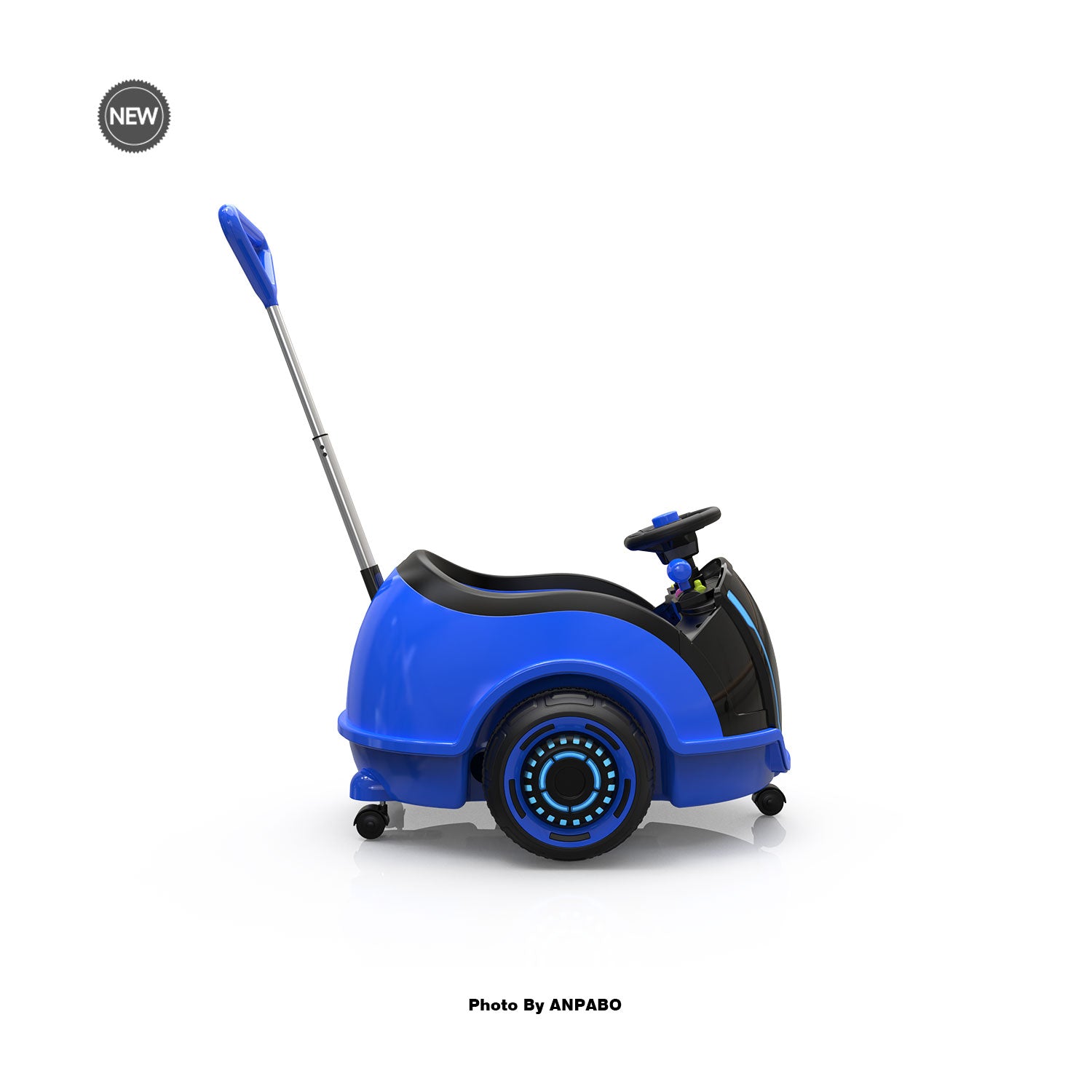 12V 3-In-1 Ride On Car Designed to Grow With Your Child-LED-blue