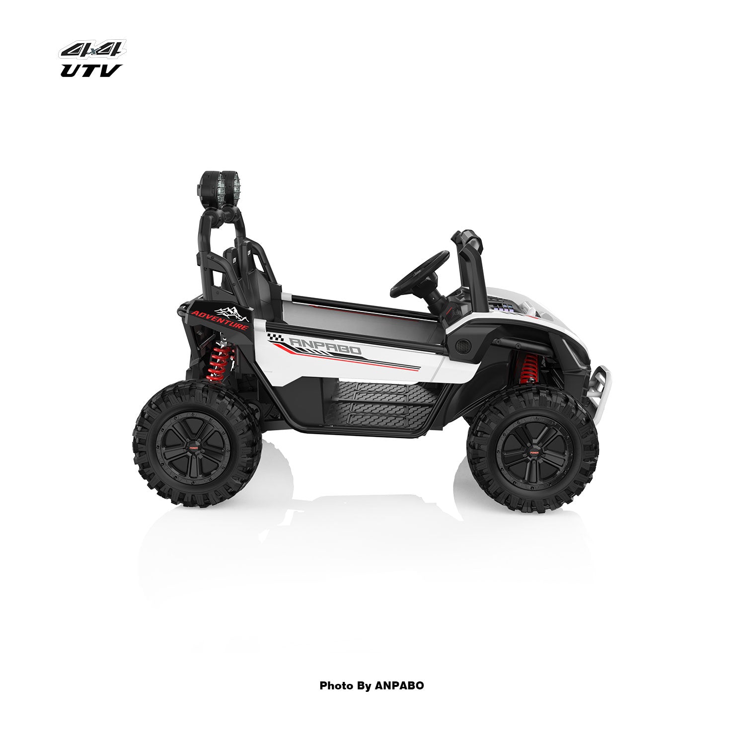 24V APBODirect Terrain Ride-On Buggy-UTV with Remote-WHITE