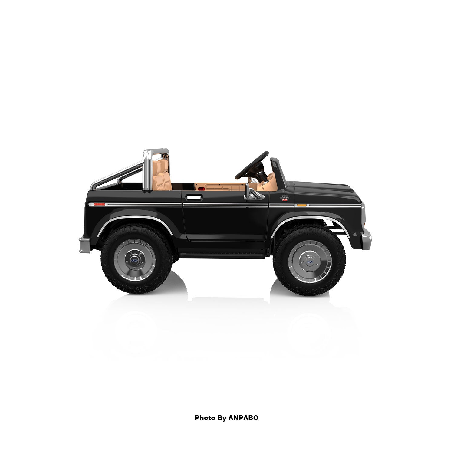 24V Classic Ford Bronco: black Retro Legend, Ready for Dual Adventures-black