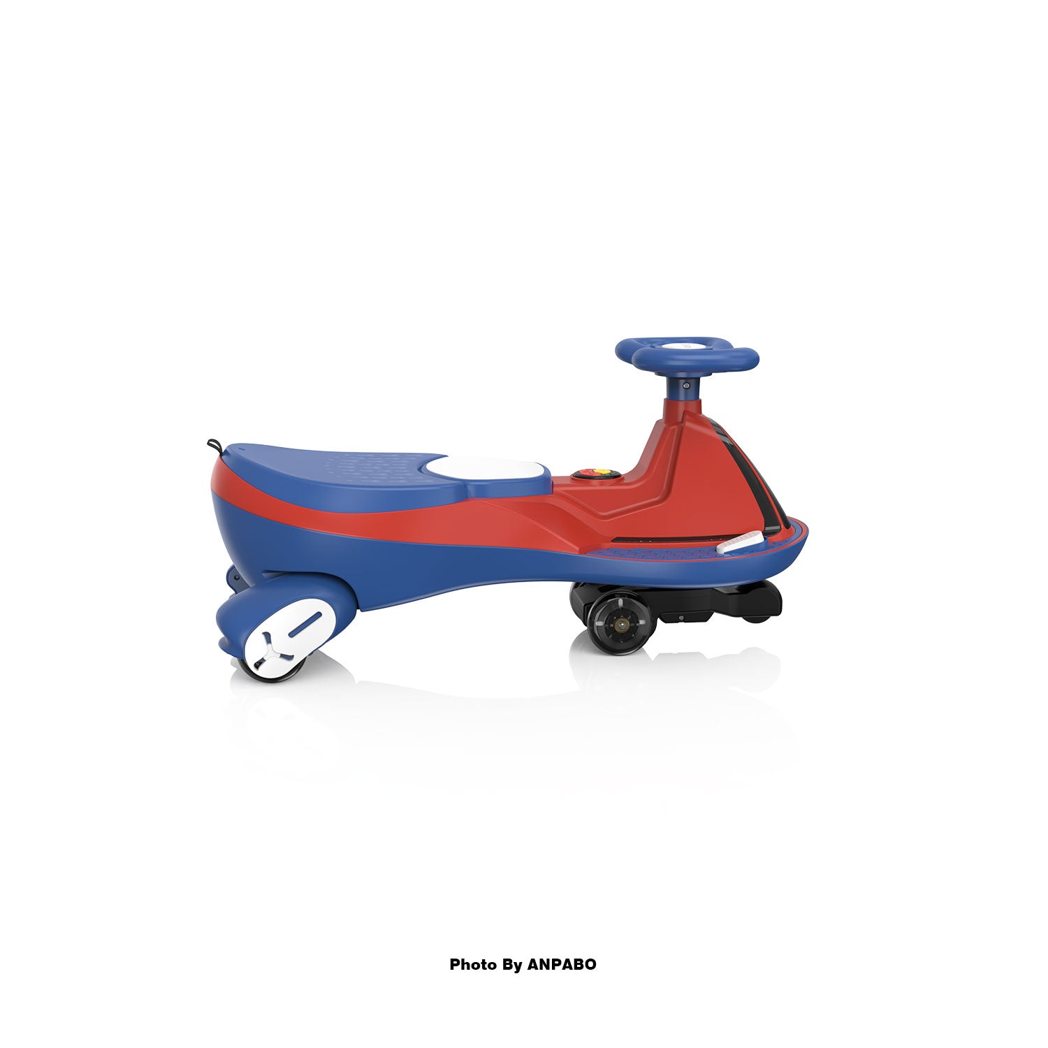 ANPABO 12V Electric Wiggle Car for Kids with LED Lights & Music-red