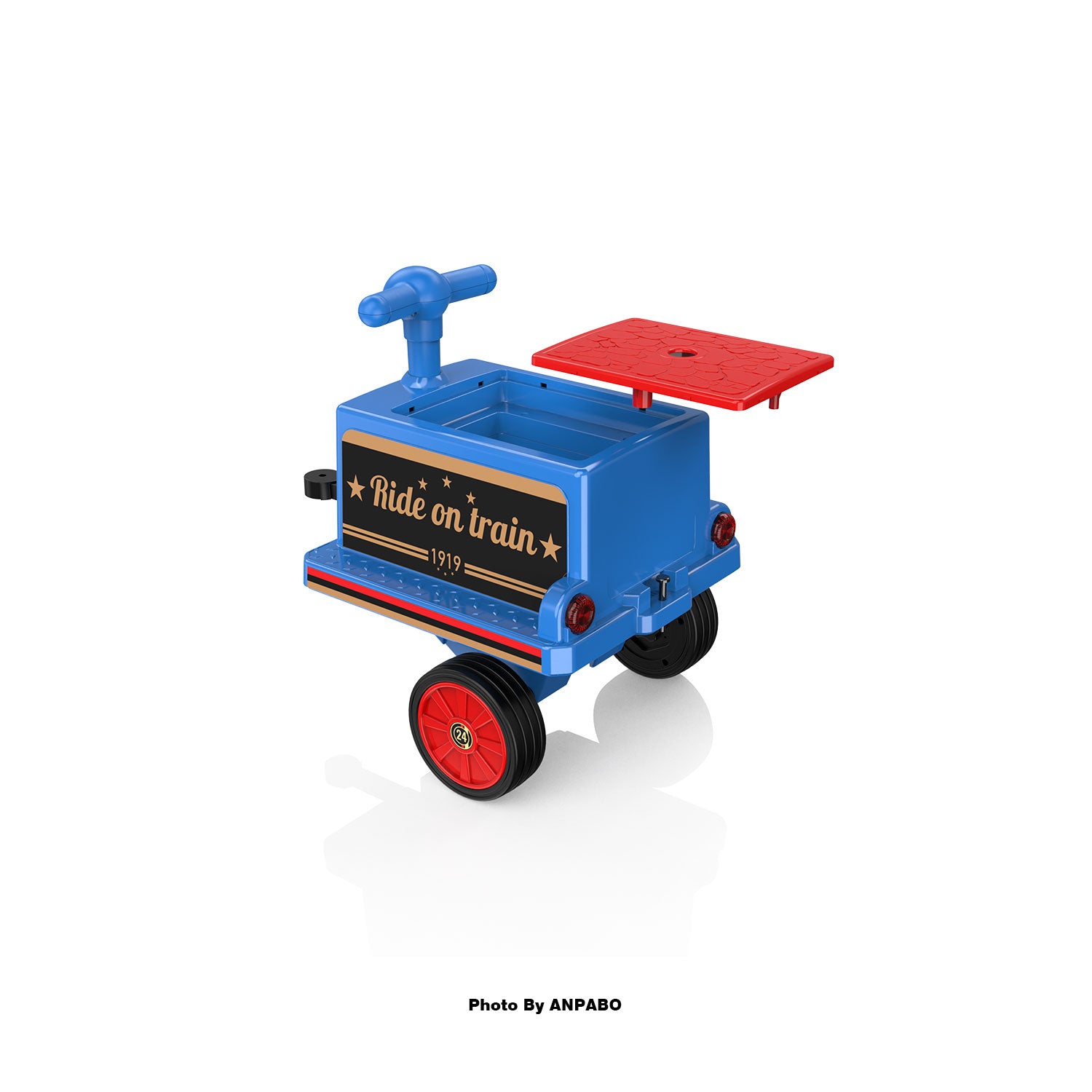 ANPABO 12V Ride-On Train Carriage with Storage-blue